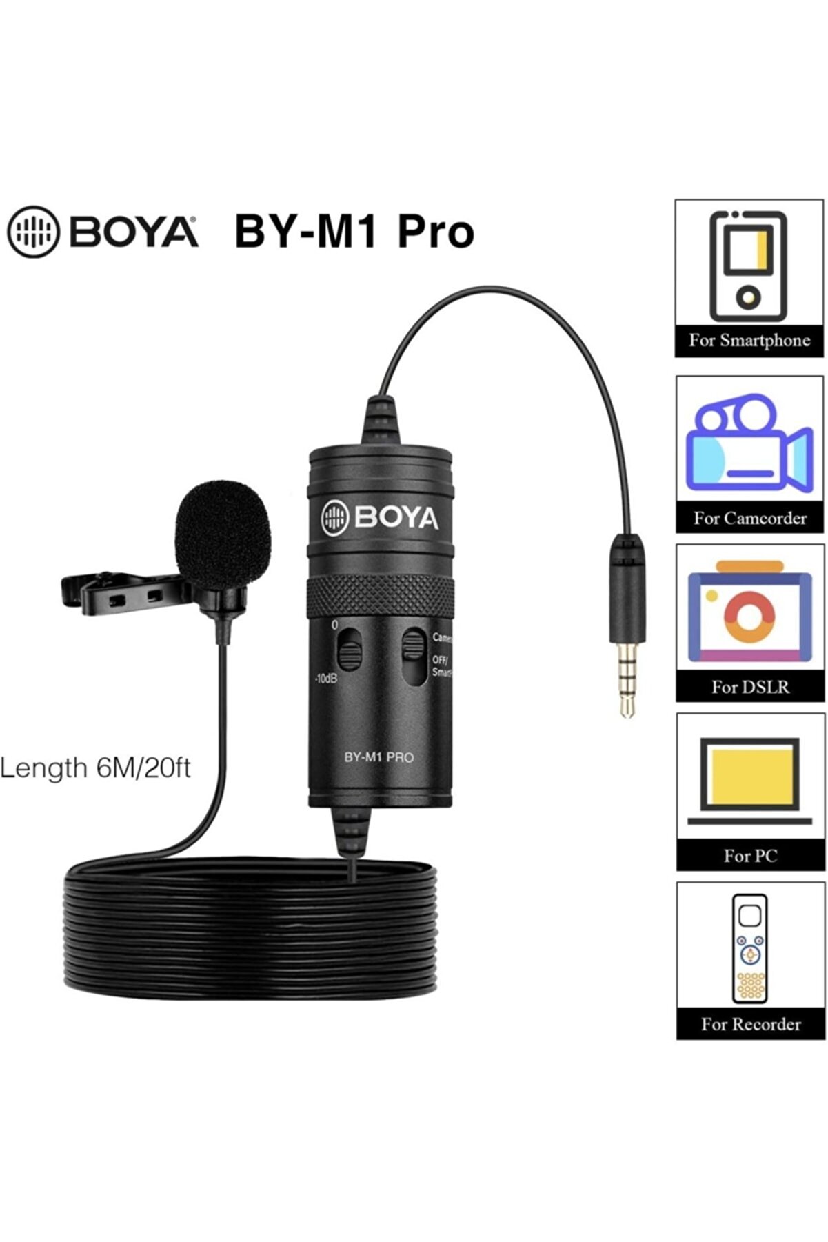 BOYA By-m1 Pro Dslr Telefon Kamera Yaka Mikrofonu