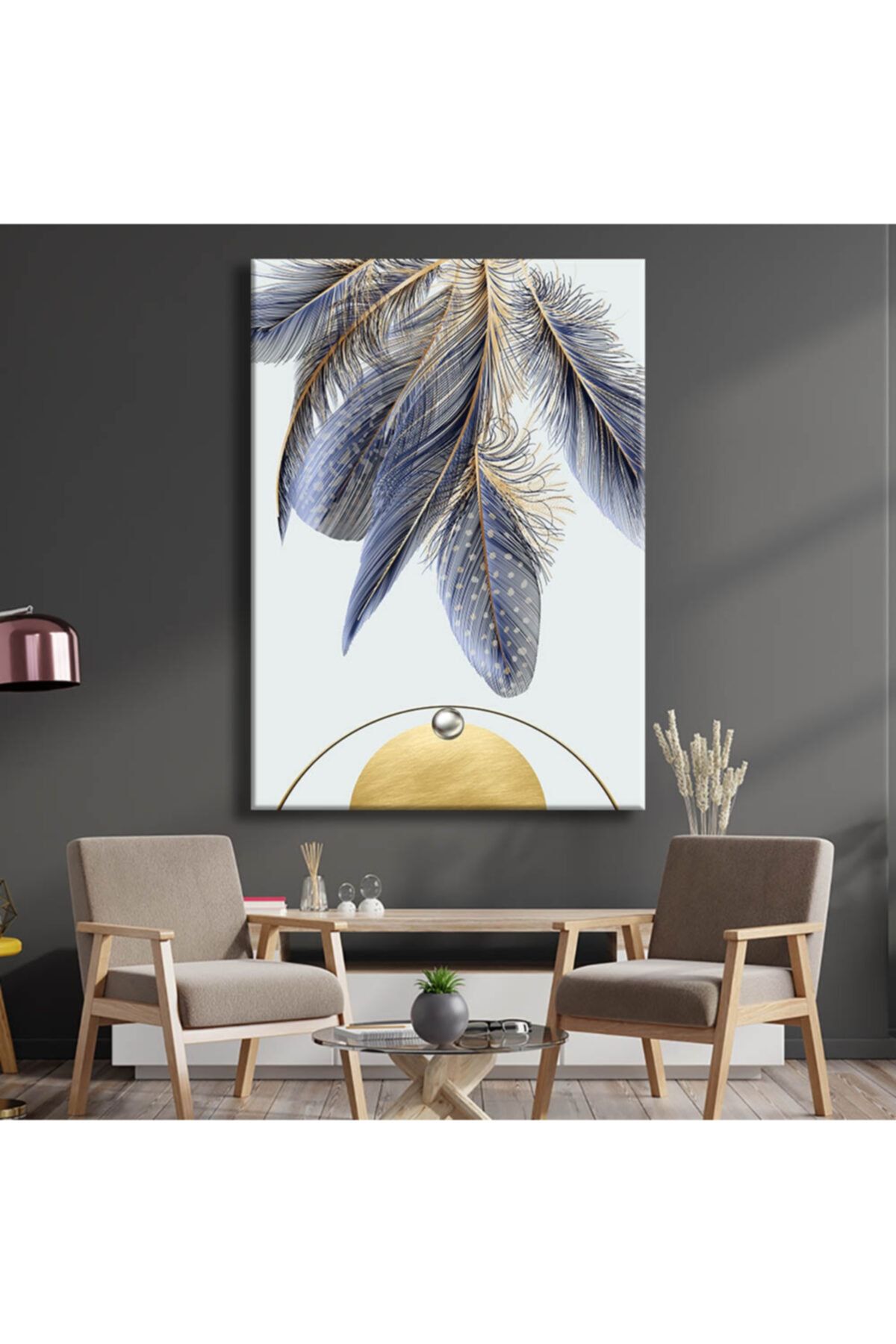 Voovart Muhteşem Kuş Tüyleri Dekoratif Kanvas Tablo - Voov1288