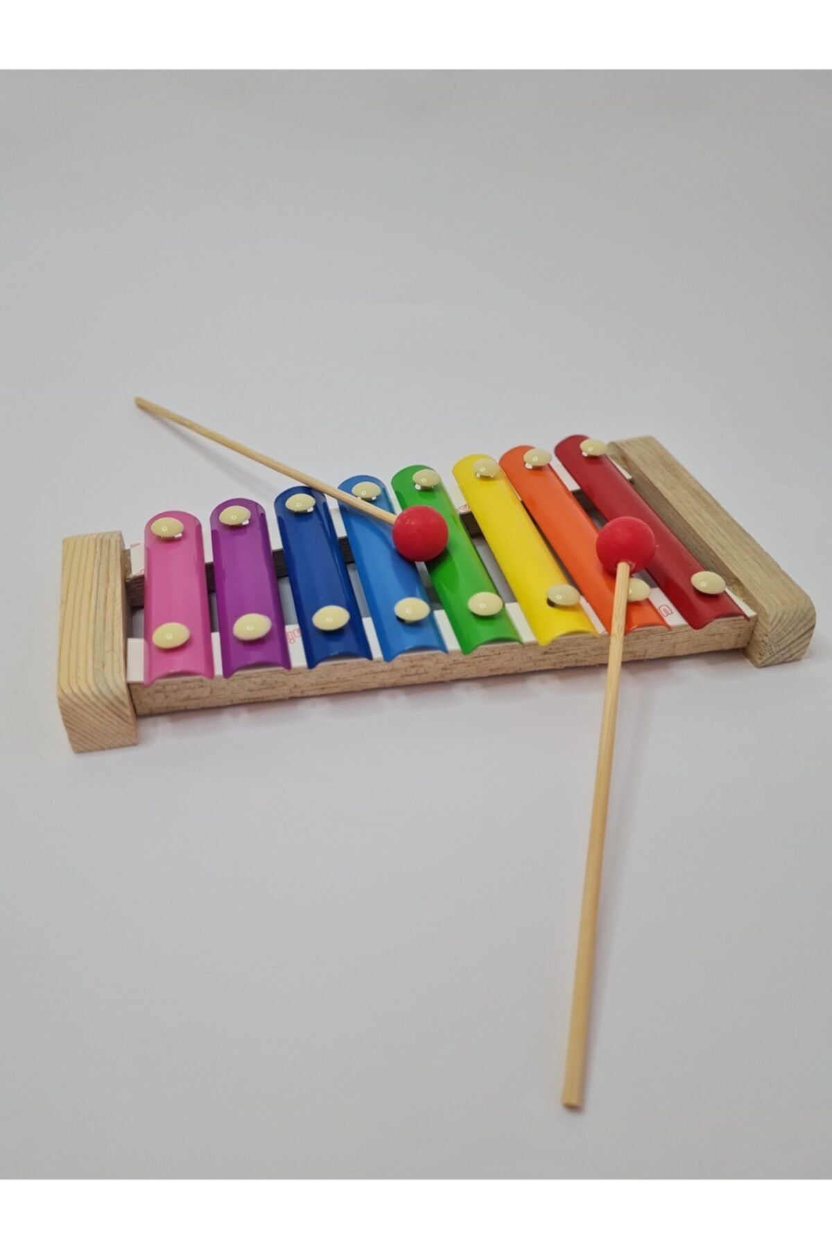 Wooden Toys Eğitici Ahşap Ksilofon 8 Nota 8 Ton 25 Cm 8 Tuşlu Sesli Selefon Oyuncak