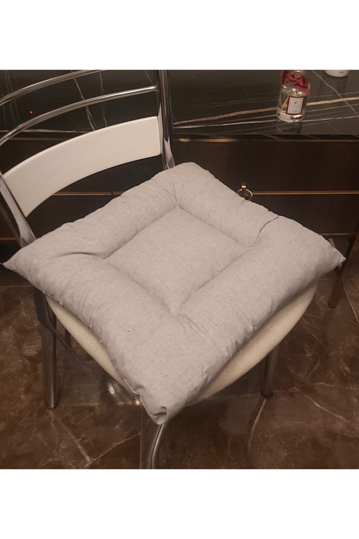 Taşkın Home Pofidik Tekli 1 Ad Sandalye Minderi Özel Dikişli Bağcıklı