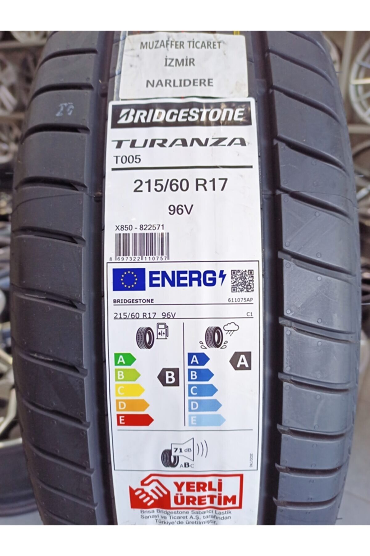 Bridgestone 215/60r17 96v Brıdgestone Turanza T005_2021 Yılı 12.ay Üretimi