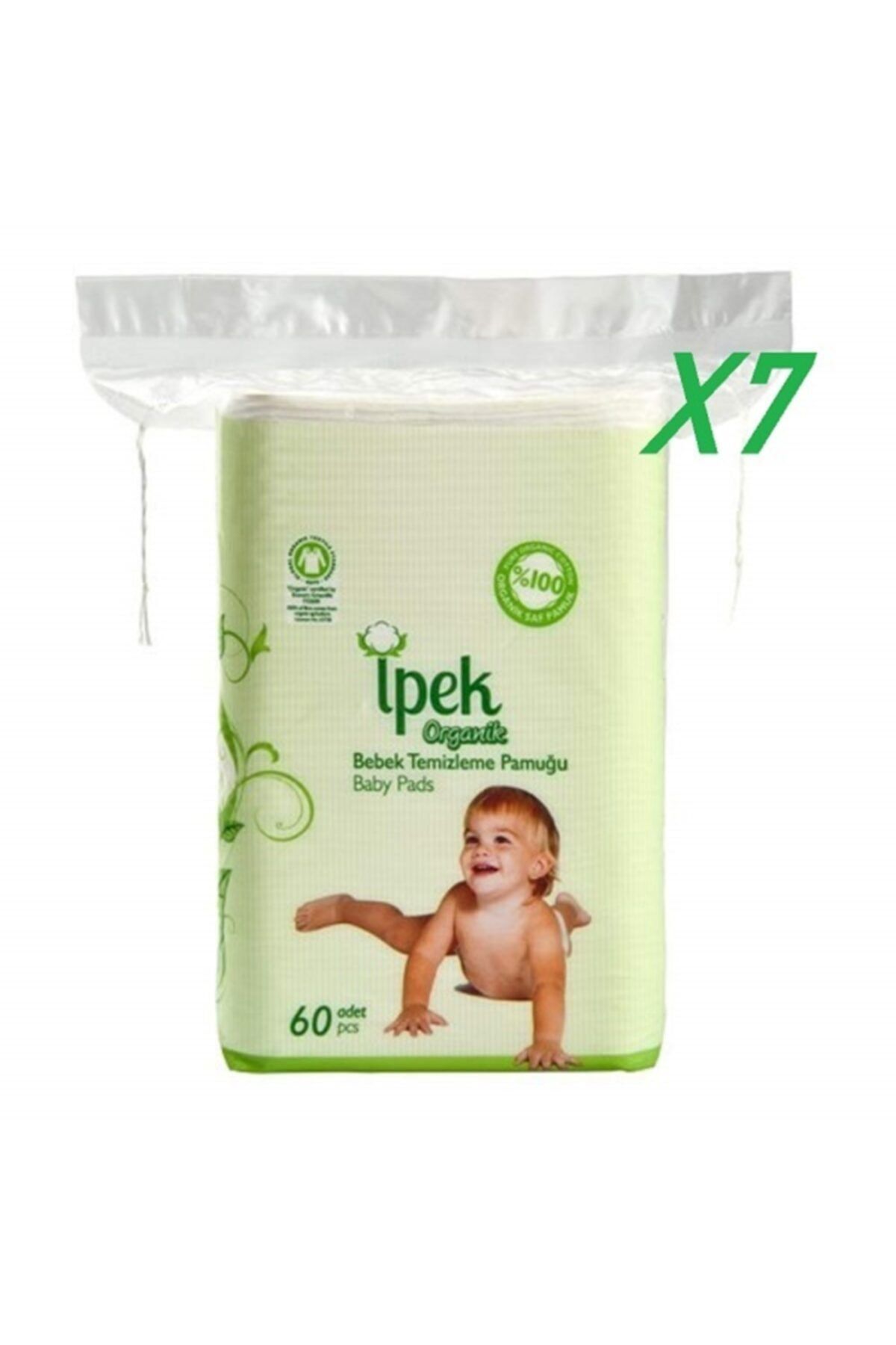 İpek Çocuk Ipek Organik Bebek Temizleme Pamuğu X 7 'li Paket