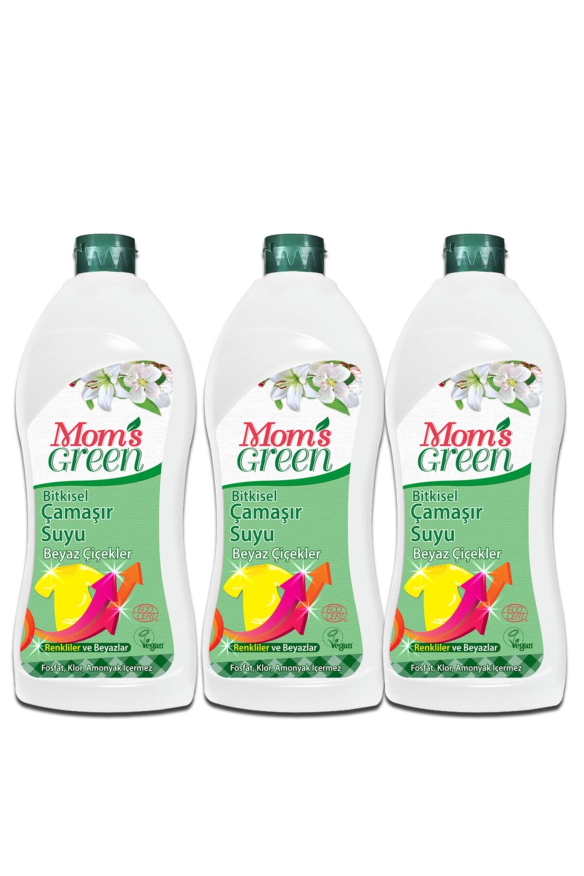 Mom’s Green Ecologic 3'lü Set Mom's Green Bitkisel Çamaşır Suyu Beyaz Çiçekler Eco