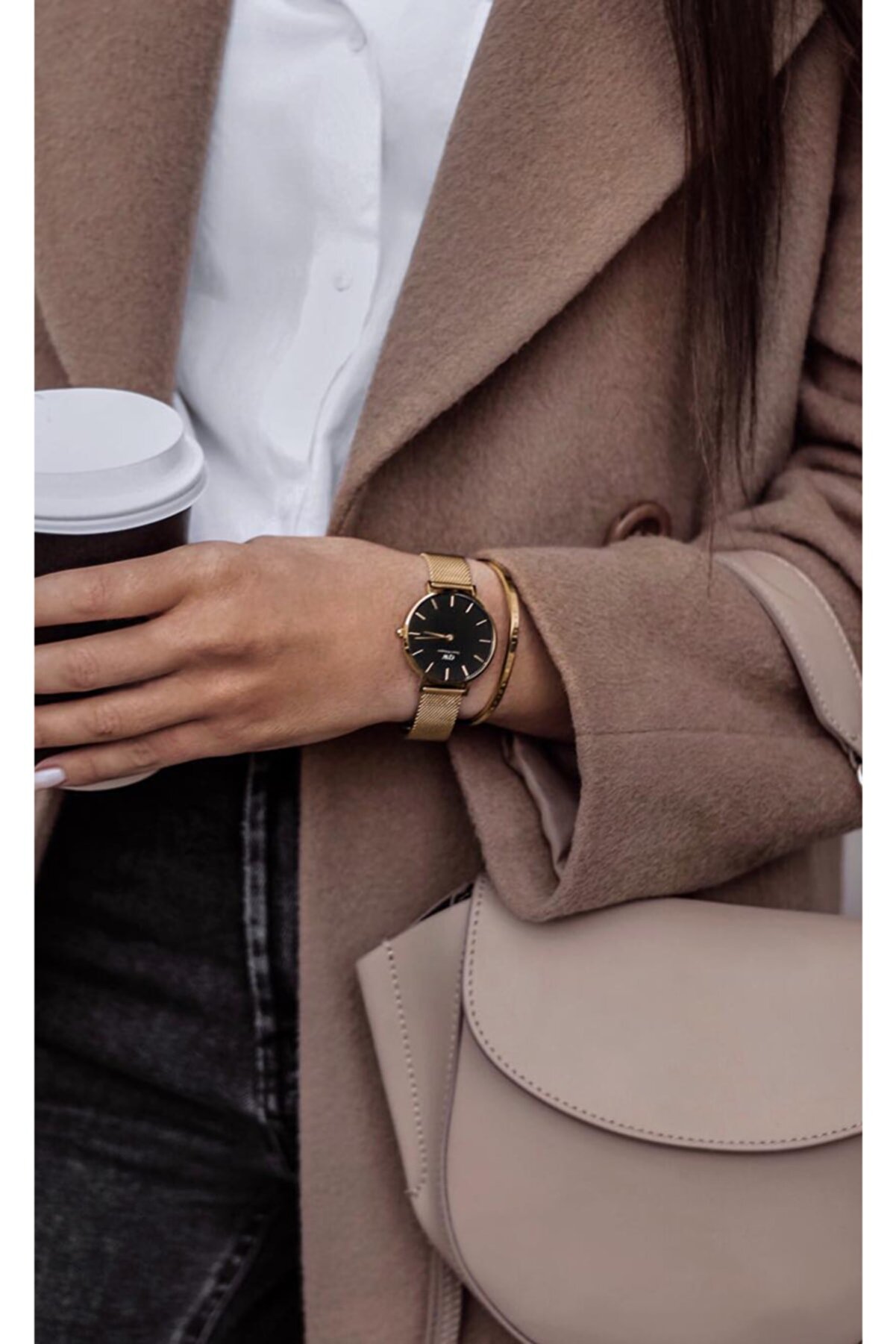 Daniel Wellington Women Petite Melrose Rose Gold Watch & Black 32mm