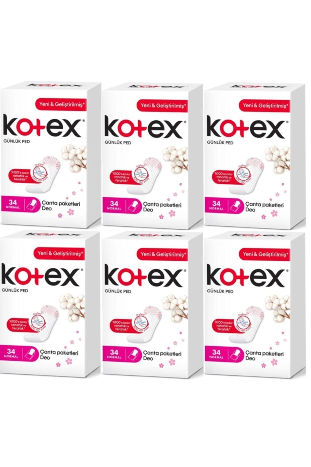 Kotex Günlük Ped Ince 34'lü Parfümlü 6 Paket