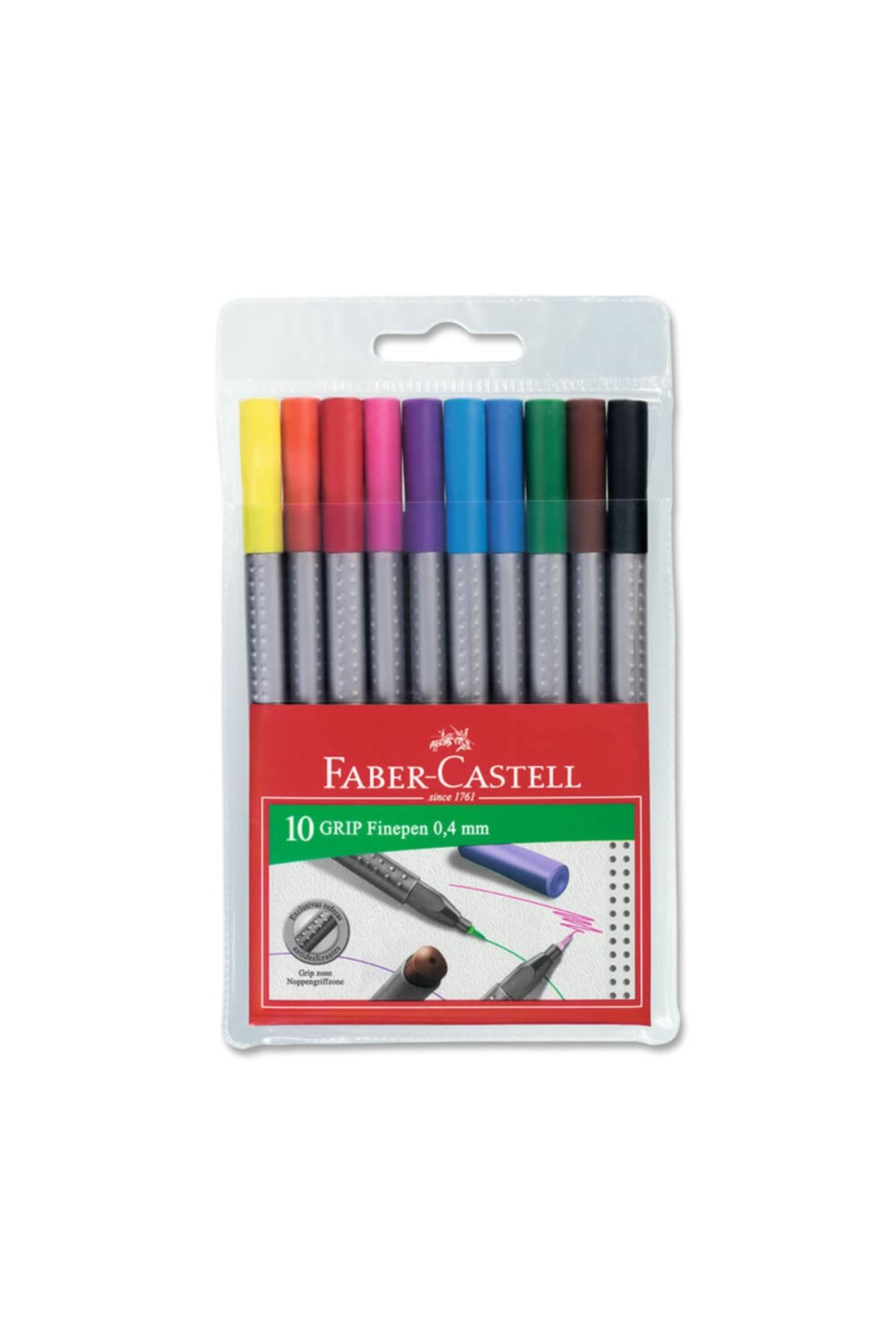 Faber Castell Grip Finepen Keçeli Kalem 0.4 Mm 10 Renk 151610