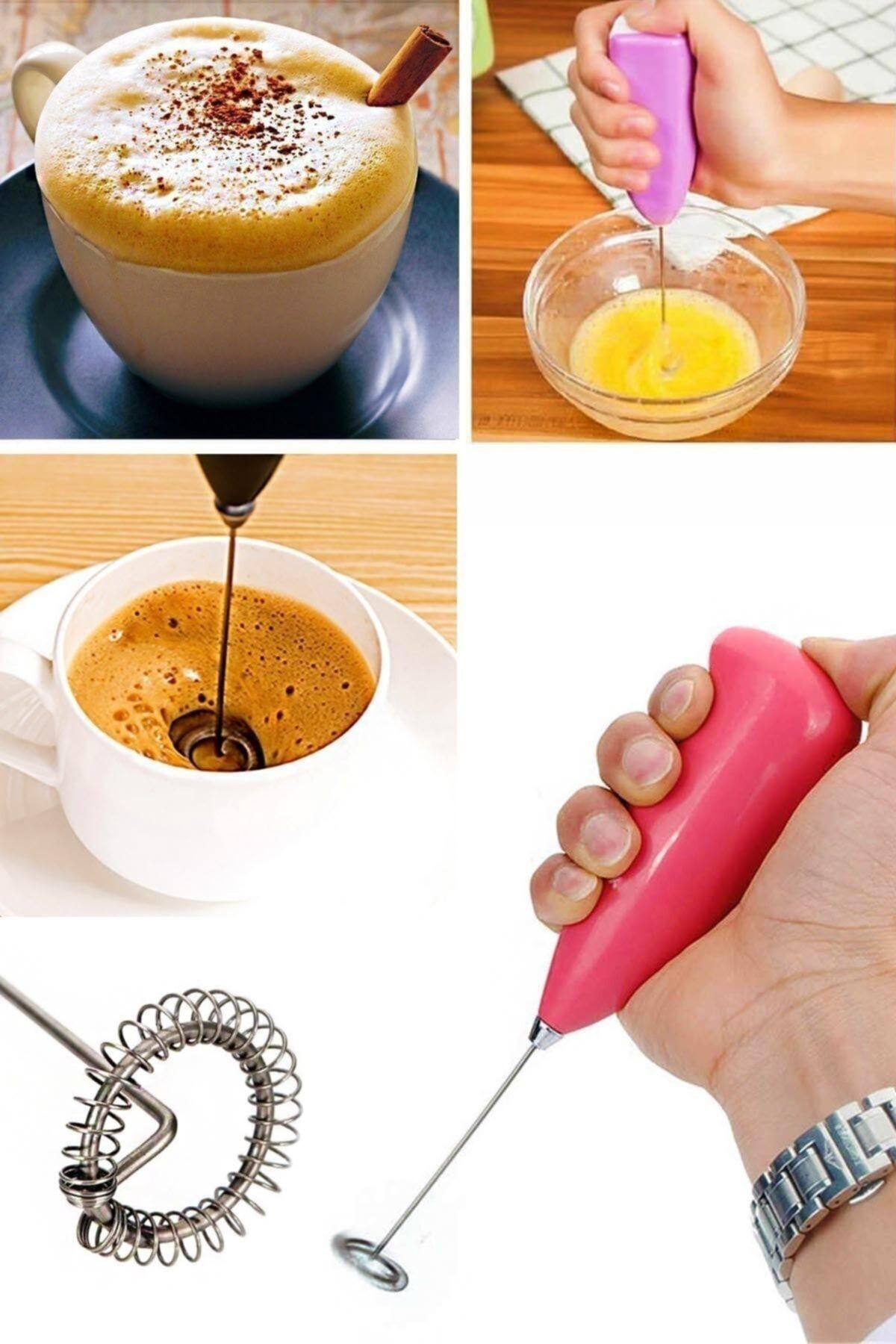 Genel Markalar Pilli Mini Mixer Kahve Süt Köpürtücü Karıştırıcı Cappucino Mikser