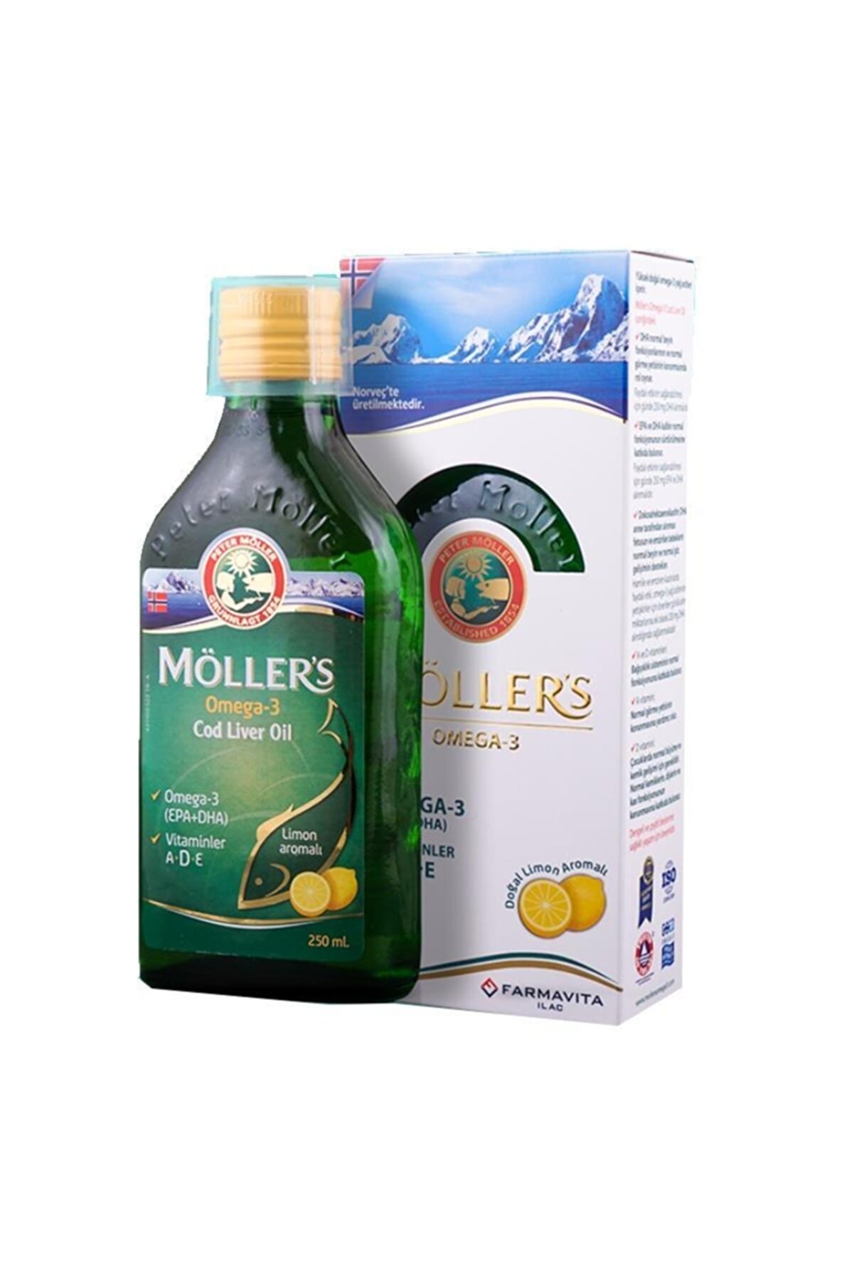 Mollers Omega-3 Limonlu Balık Yağı Şurubu Takviye Edici Gıda 250 ml