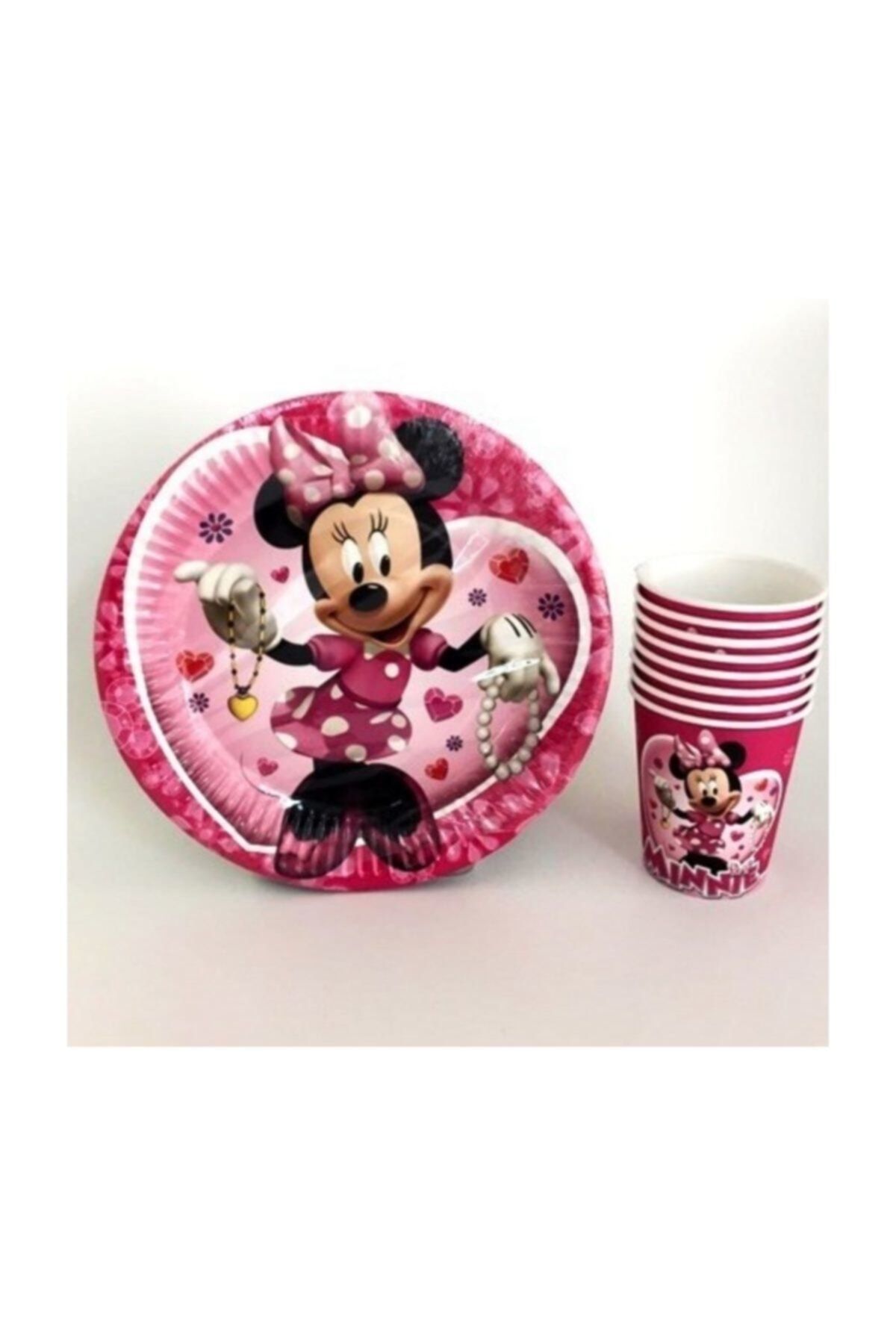 Genel Markalar Minnie Mouse Doğum Günü Tabak Bardak Seti