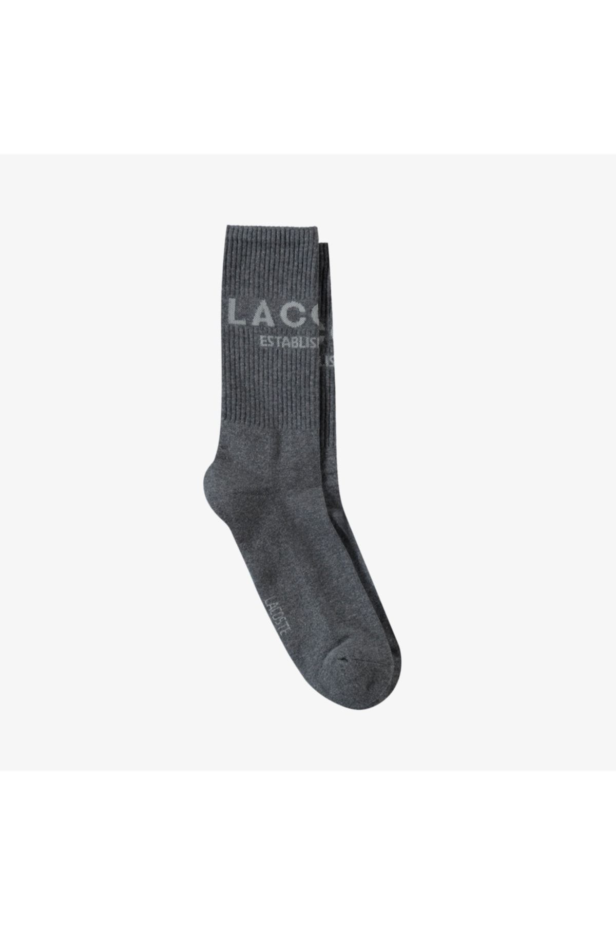 Lacoste Unisex Uzun Baskılı Koyu Gri Çorap RA0205