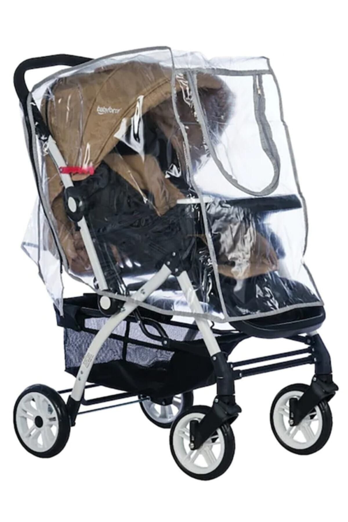 ALDEBA Lüks Fermuarlı Çift Yonlü Baston Puset Travel Sistem Bebek Arabası Yağmurluğu Siyah