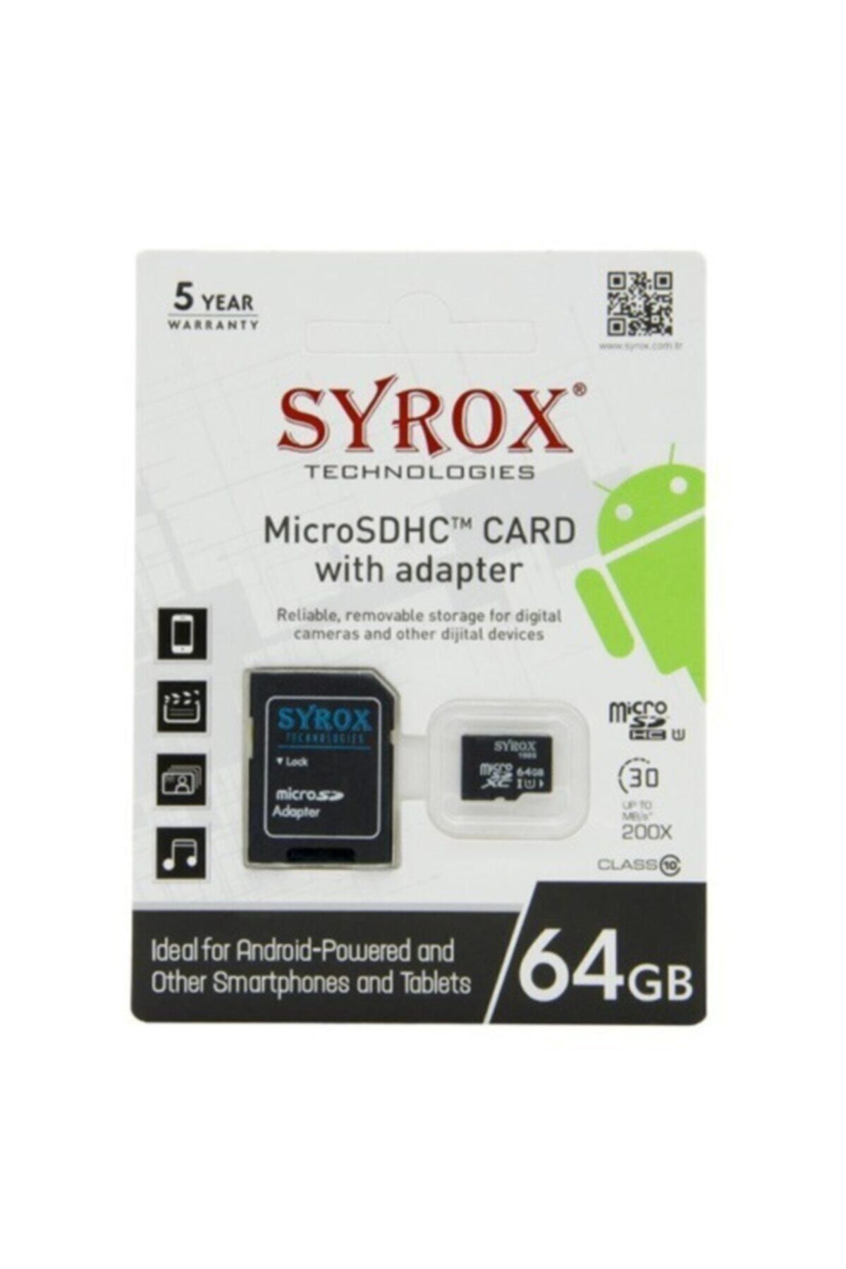 Syrox 64 Gb Micro Sd Card Hafıza Kartı Adaptörlü