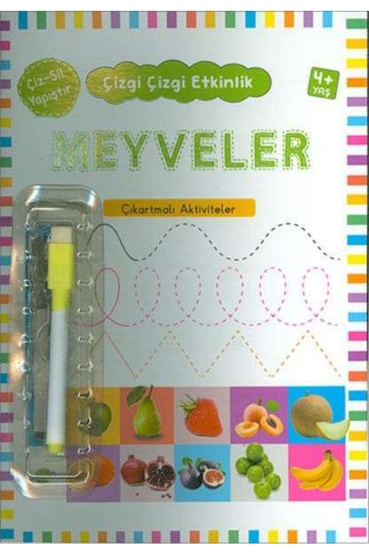 Kukla Yayınları Meyveler (4 Yaş ) / Çıkartmalı Çizgi Çizgi Etkinlik - Kolektif