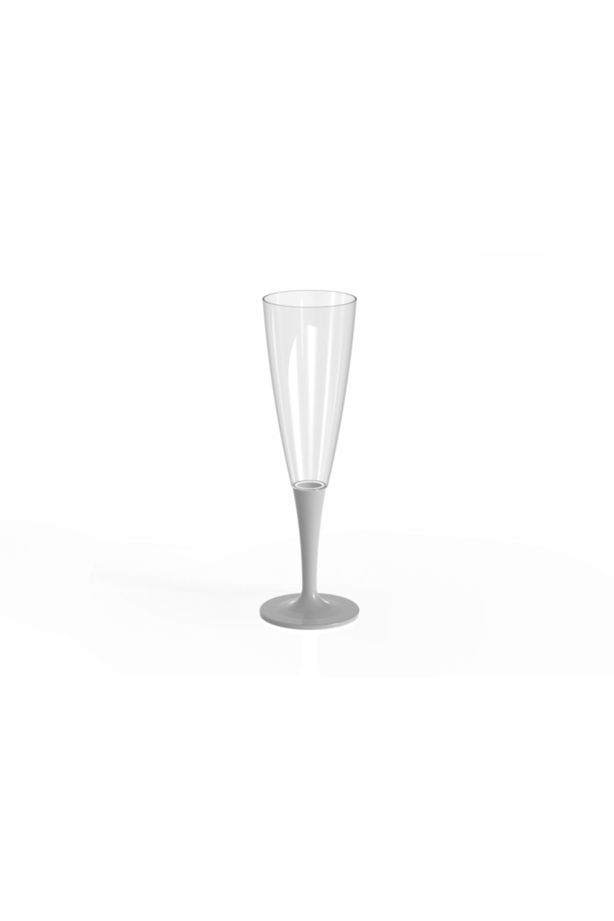 BERGAMA PLASTİK Plastik Şampanya Kadehi Gümüş Tek Kullanımlık Ve Tekrar Kullanılabilir Parti Kadehi (10 Adet)