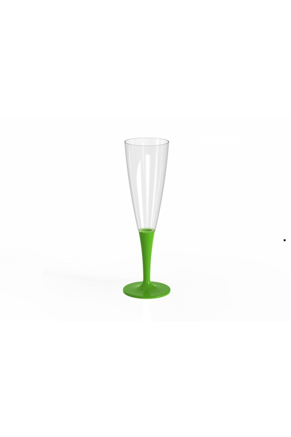 BERGAMA PLASTİK Plastik Şampanya Kadehi Yeşil Tek Kullanımlık ve Tekrar Kullanılabilir Parti Kadehi 10 Adet