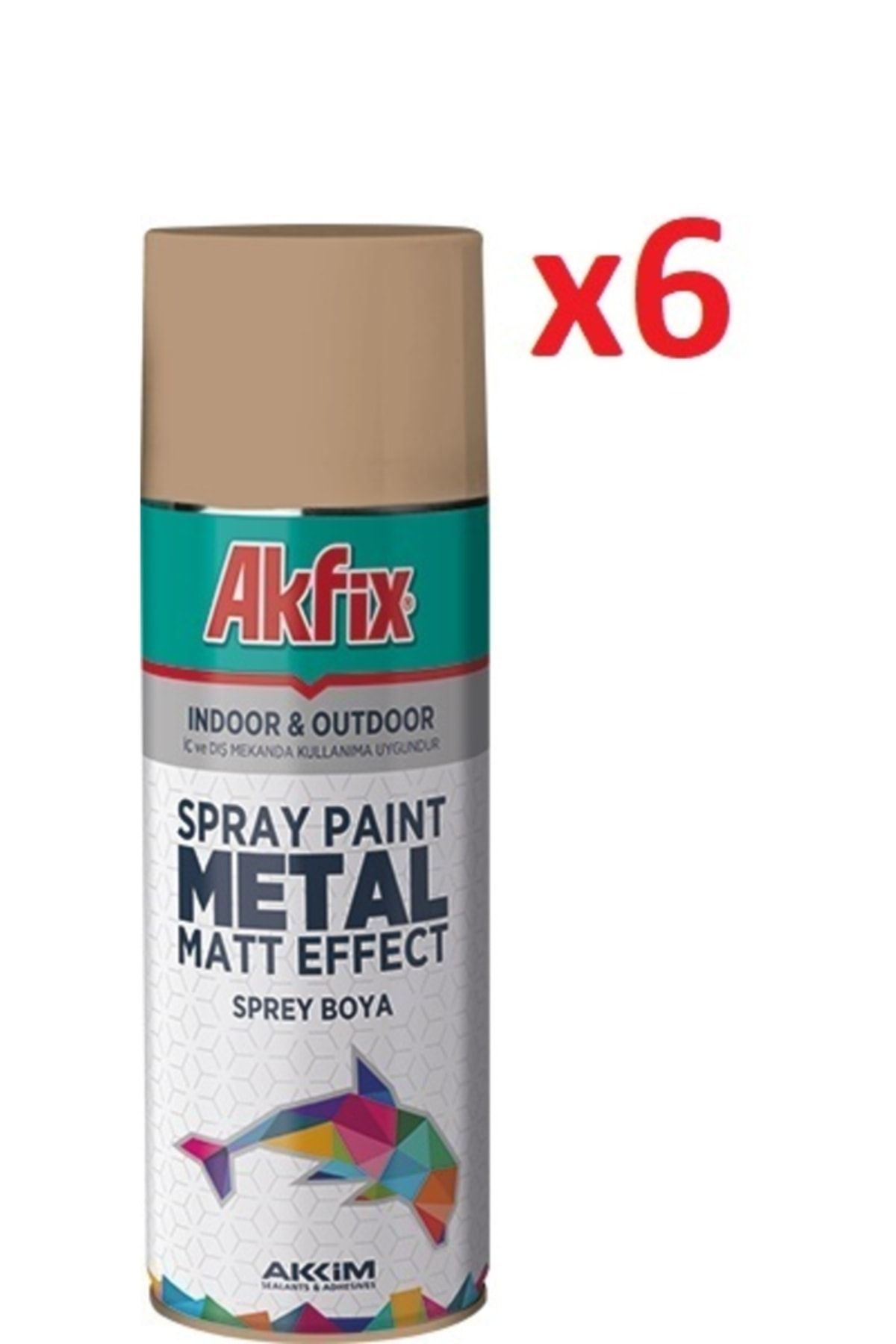 Akfix Mat Metal Sprey Boya 400 Ml Gümüş Efekt (1 Koli - 6 Adet)