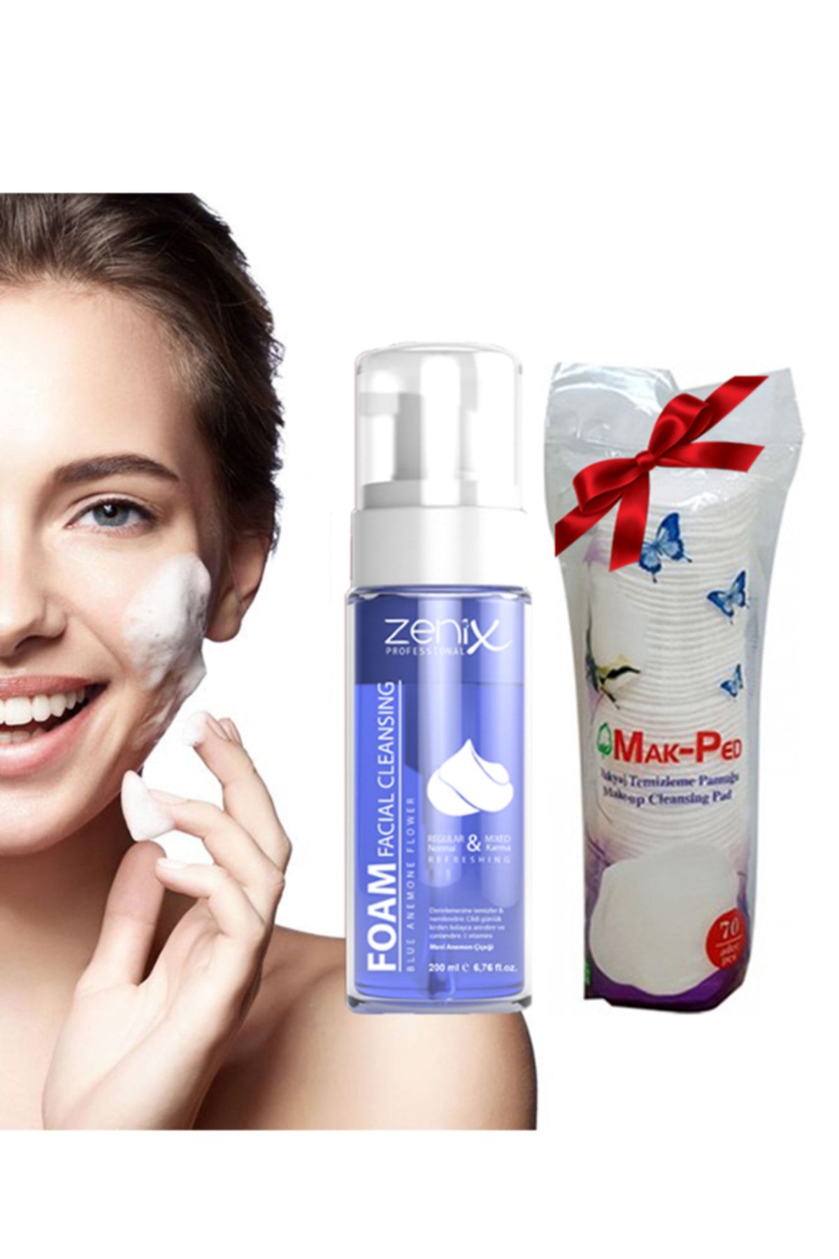 Zenix Yüz Temizleme Köpüğü Mavi Anemon Çiçeği - Facial Cleansing Foam 200 Ml