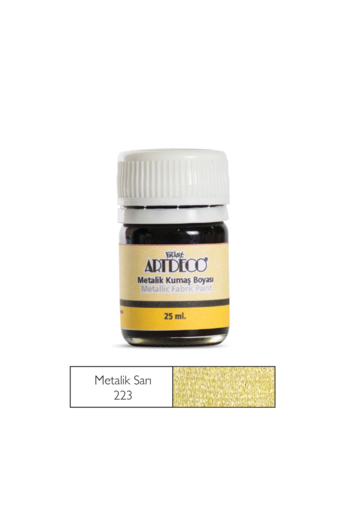 Artdeco Metalik Kumaş Boyası 223 Sarı 25 ml