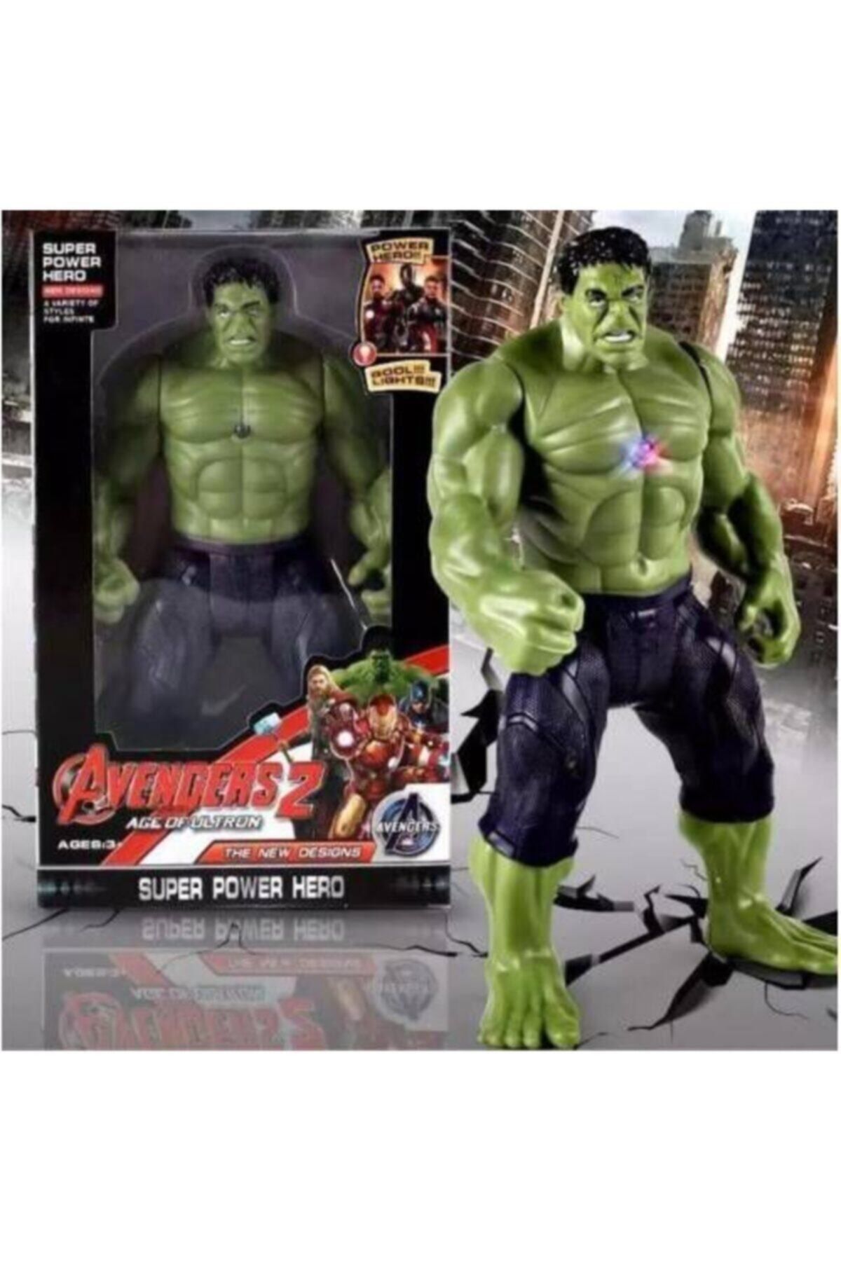 Cold Easy Hulk Figür Oyuncak 26 Cm Yeşil Dev Avengers Titan Hero Işıklı Büyük Boy Figür
