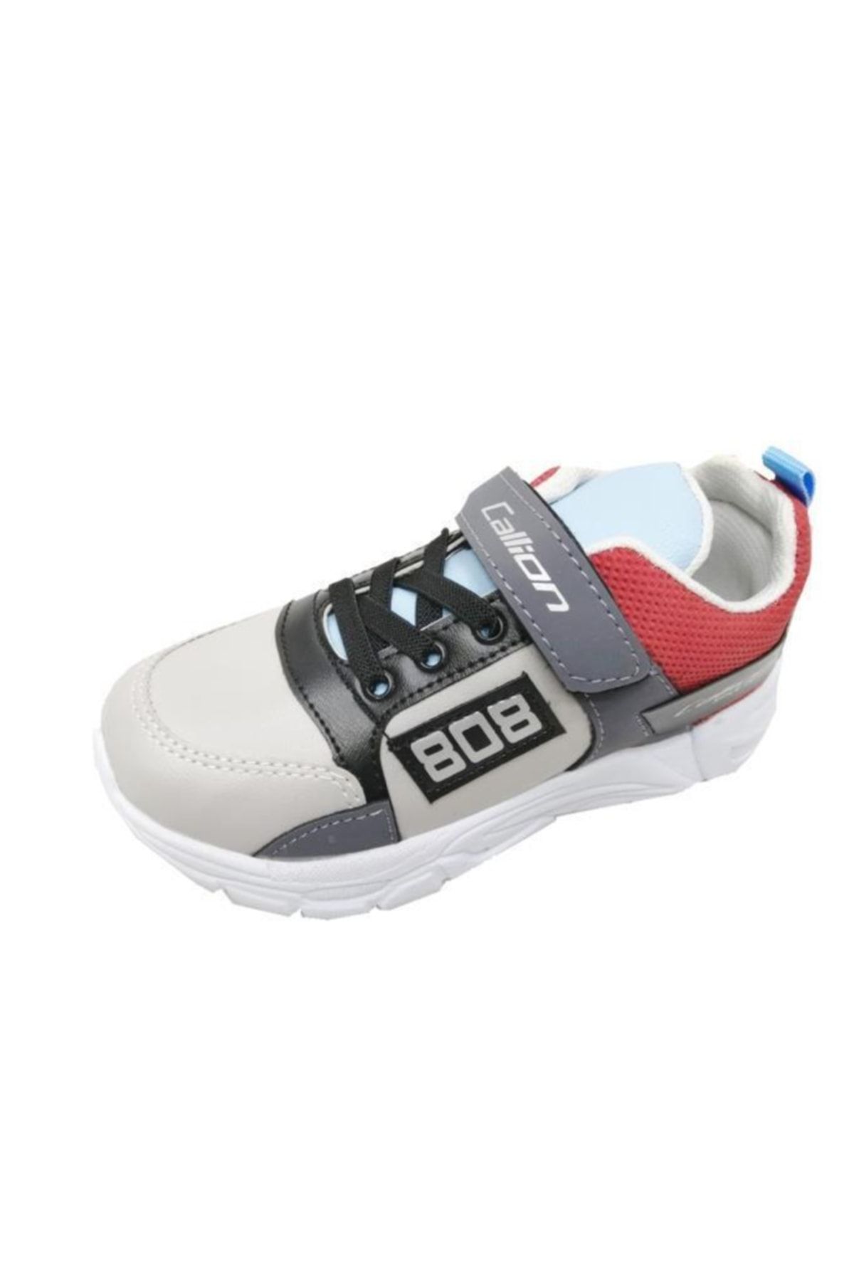 Callion 808 Deri Cırtlı Filet Çocuk Spor Ayakkabı Buz Mavi Kırmızı