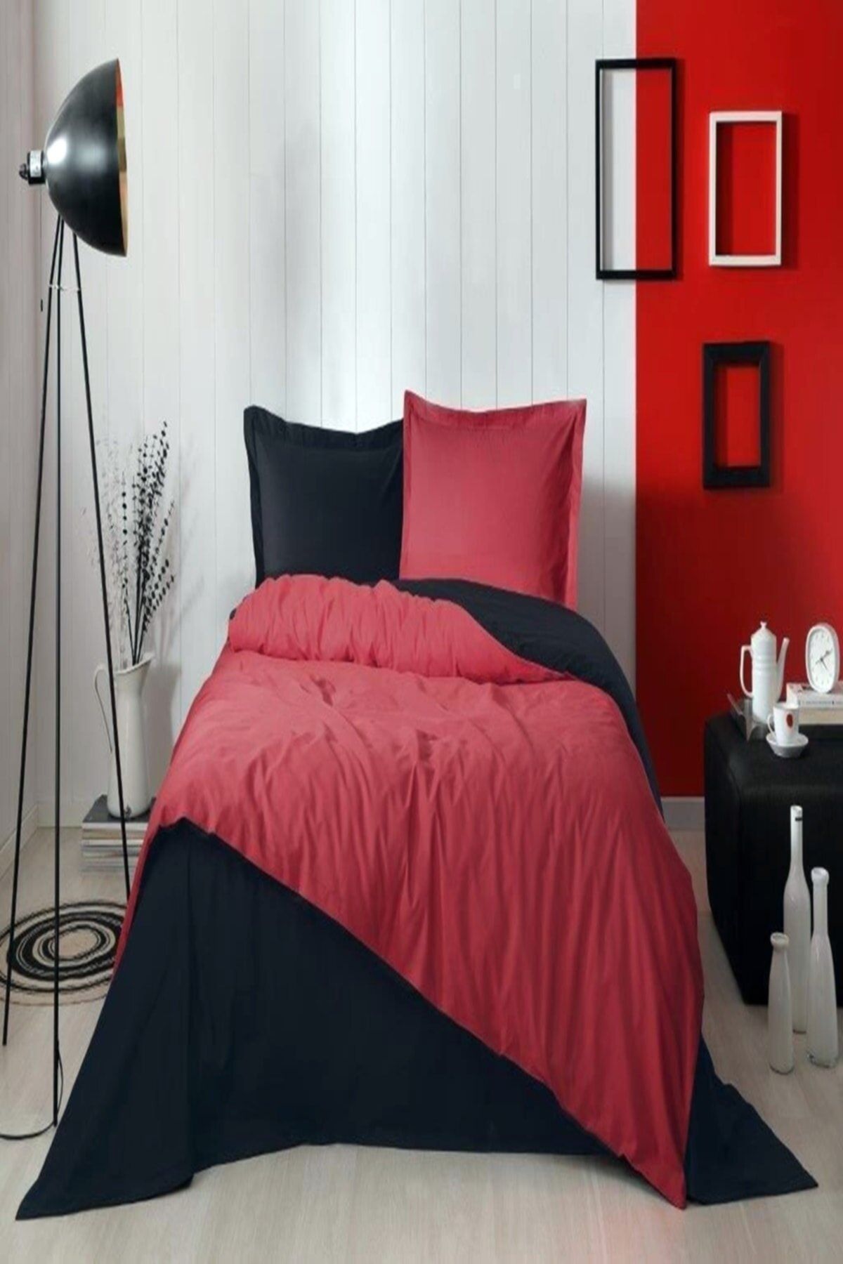 Özdilek Tek Kişilik Uyku Seti Colormix Kırmızı Siyah