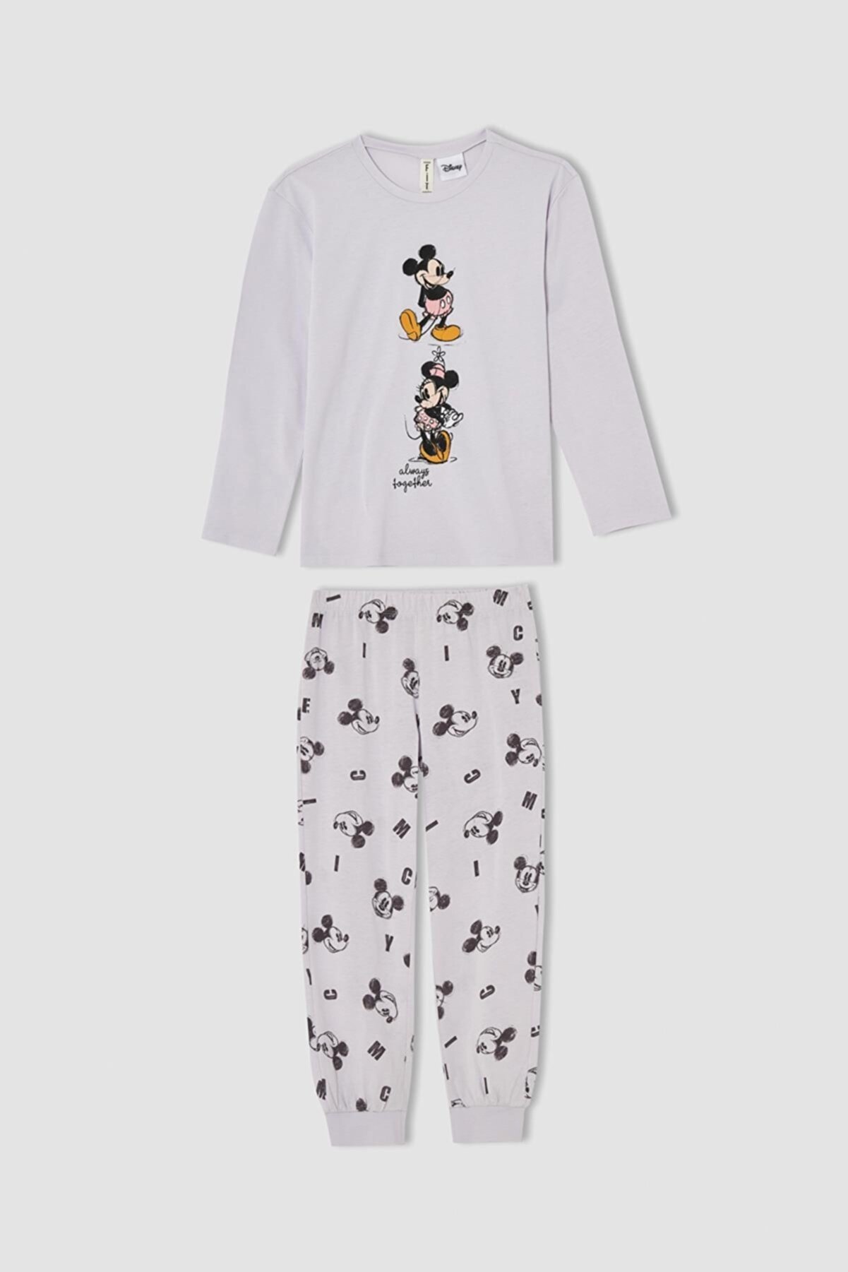 Defacto Kız Çocuk Minnie Mouse Lisanslı Uzun Kollu Pijama Takımı