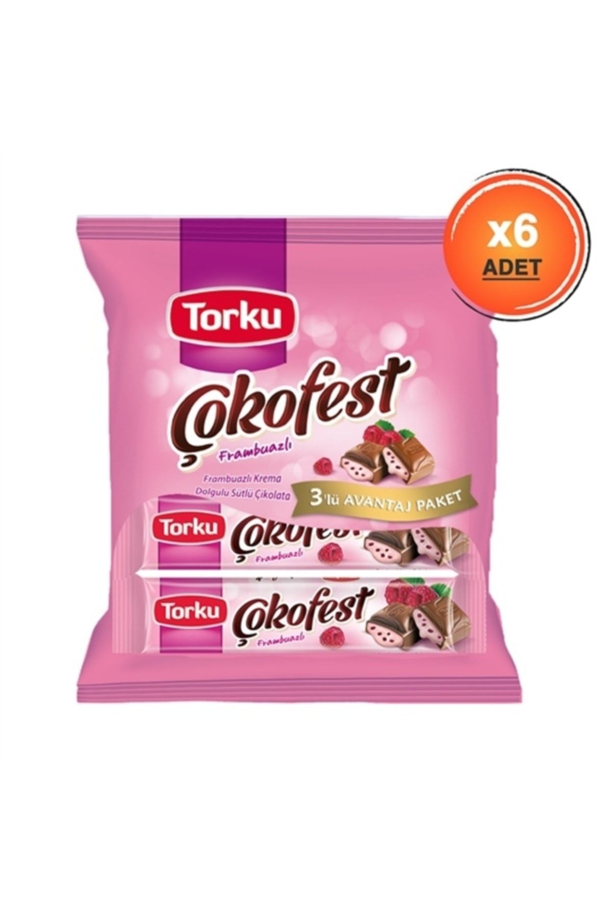 Torku Çokofest Frambuazlı Çoklu Paket 102 gr X6