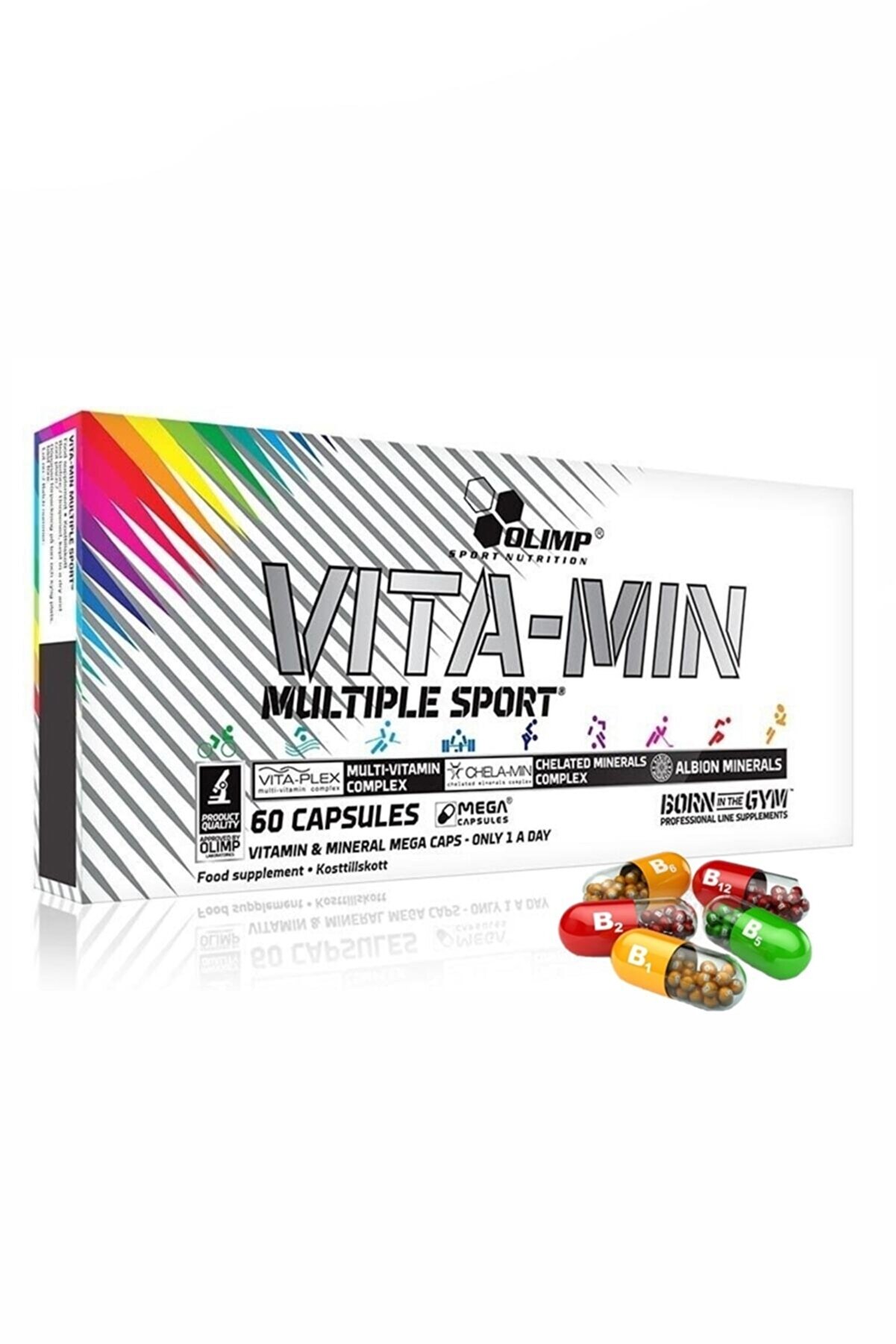 Olimp Vita-min Multiple Sport 60 Kapsül A B1 B2 B12 B3 B5 B6 Biotin Bakır Çinko Demir Iyot Kalsiyum