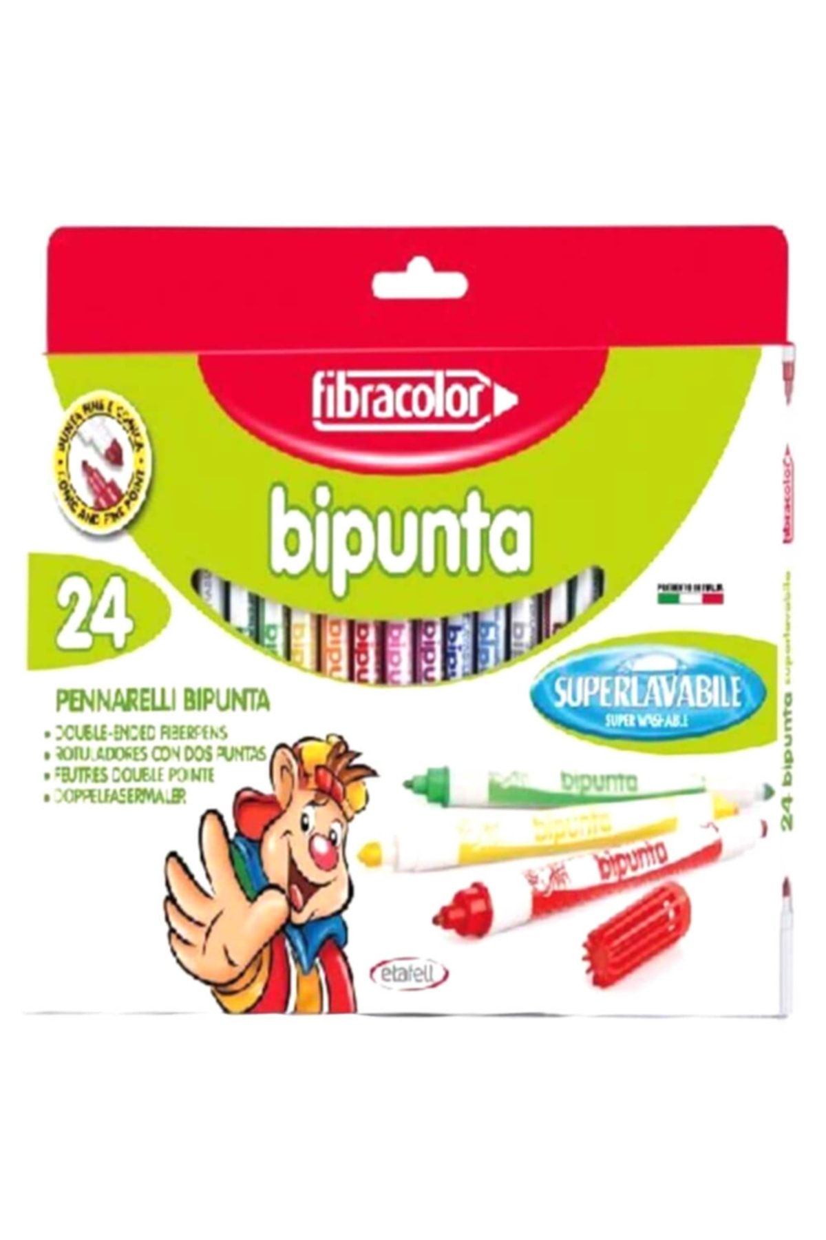 Fibracolor Bipunta 24 Renk Çift Uçlu Keçeli Kalem 10544sw024