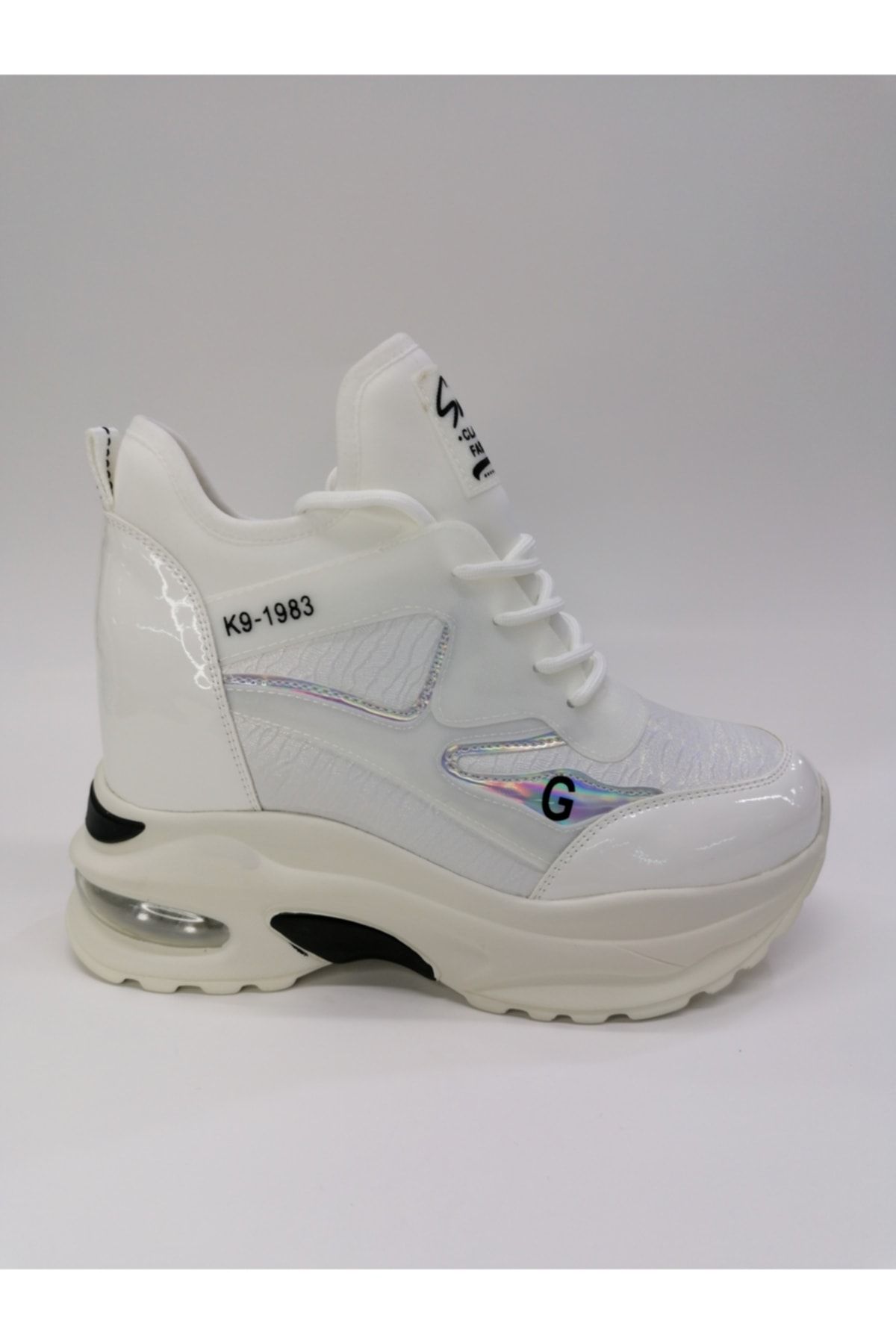 Guja Kadın Air Tabanlı Fermuarlı Gizli Dolgu Beyaz Bayan Sneaker
