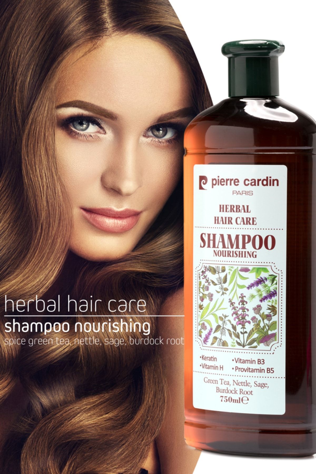 Pierre Cardin Herbal Yağlı Şaçlar için Bitkisel Şampuan 750 ML