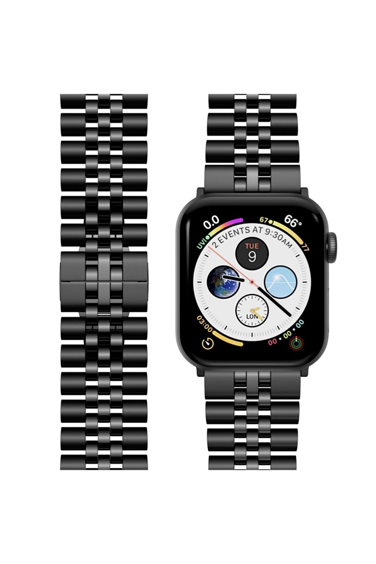 Teknoband Apple Watch 42/44/45 Mm Uyumlu Paslanmaz Çelik Saat Kordonu