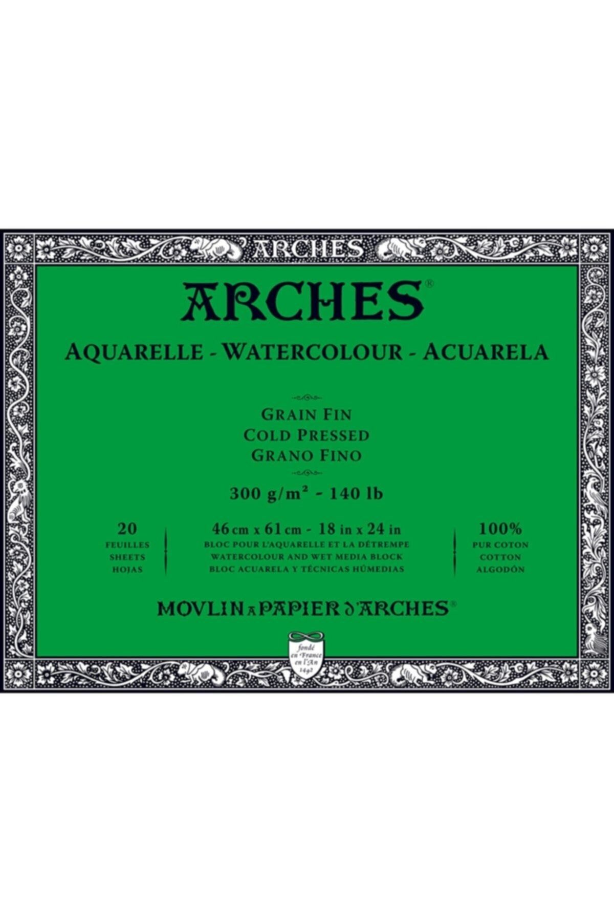 Arches Suluboya Defteri Blok Soğuk Baskı - Orta Doku 300 Gr. 46x61 Cm. 20 Yaprak