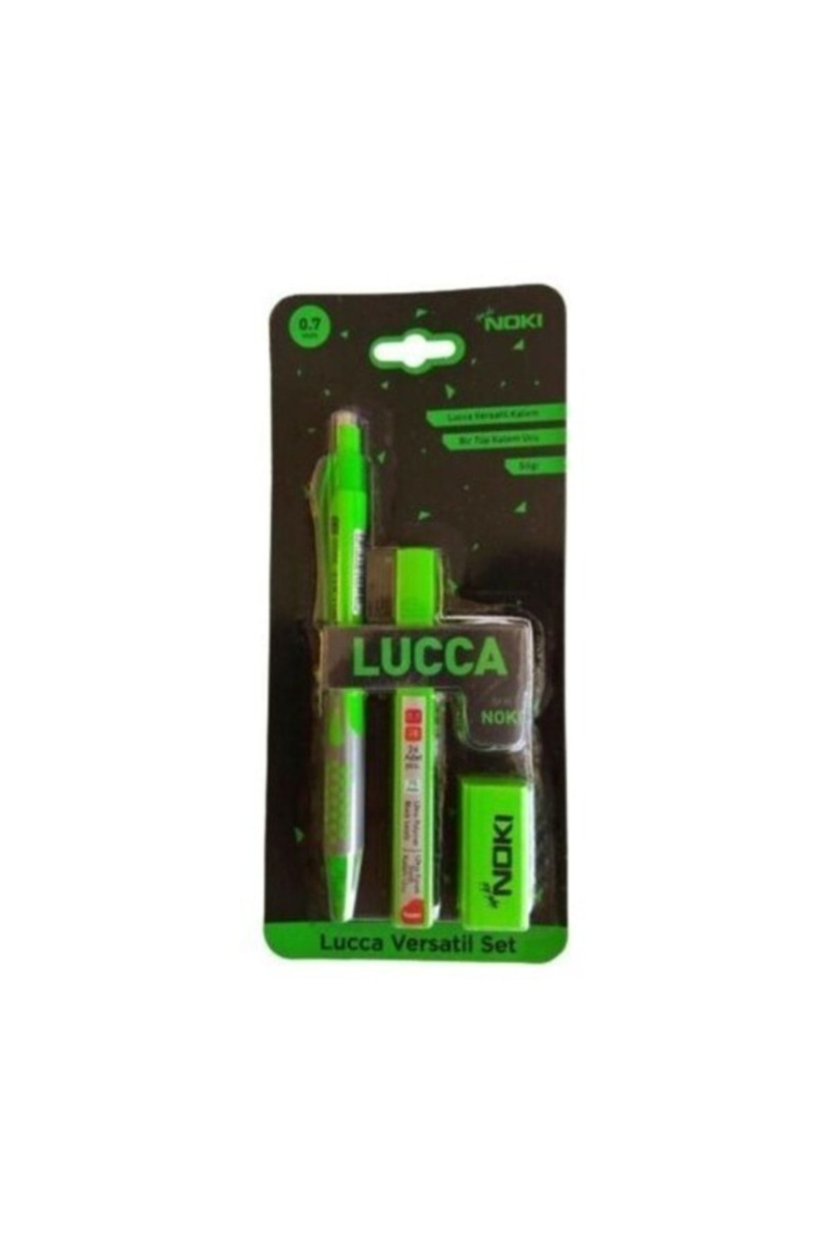 Noki Lucca Versatil Okul Seti 0.7 mm Yeşil - Kalem - Silgi - Uç