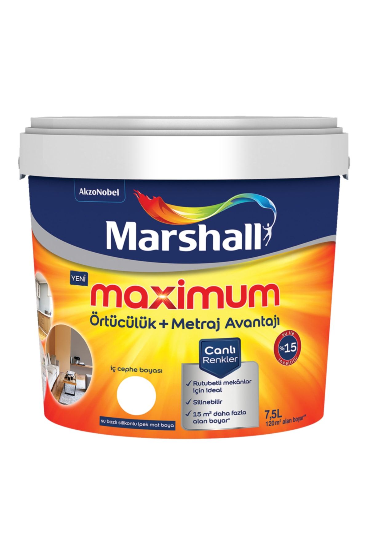 Marshall Maximum Silikonlu Ipek Mat Lila 7,5 Lt. (10 Kg)