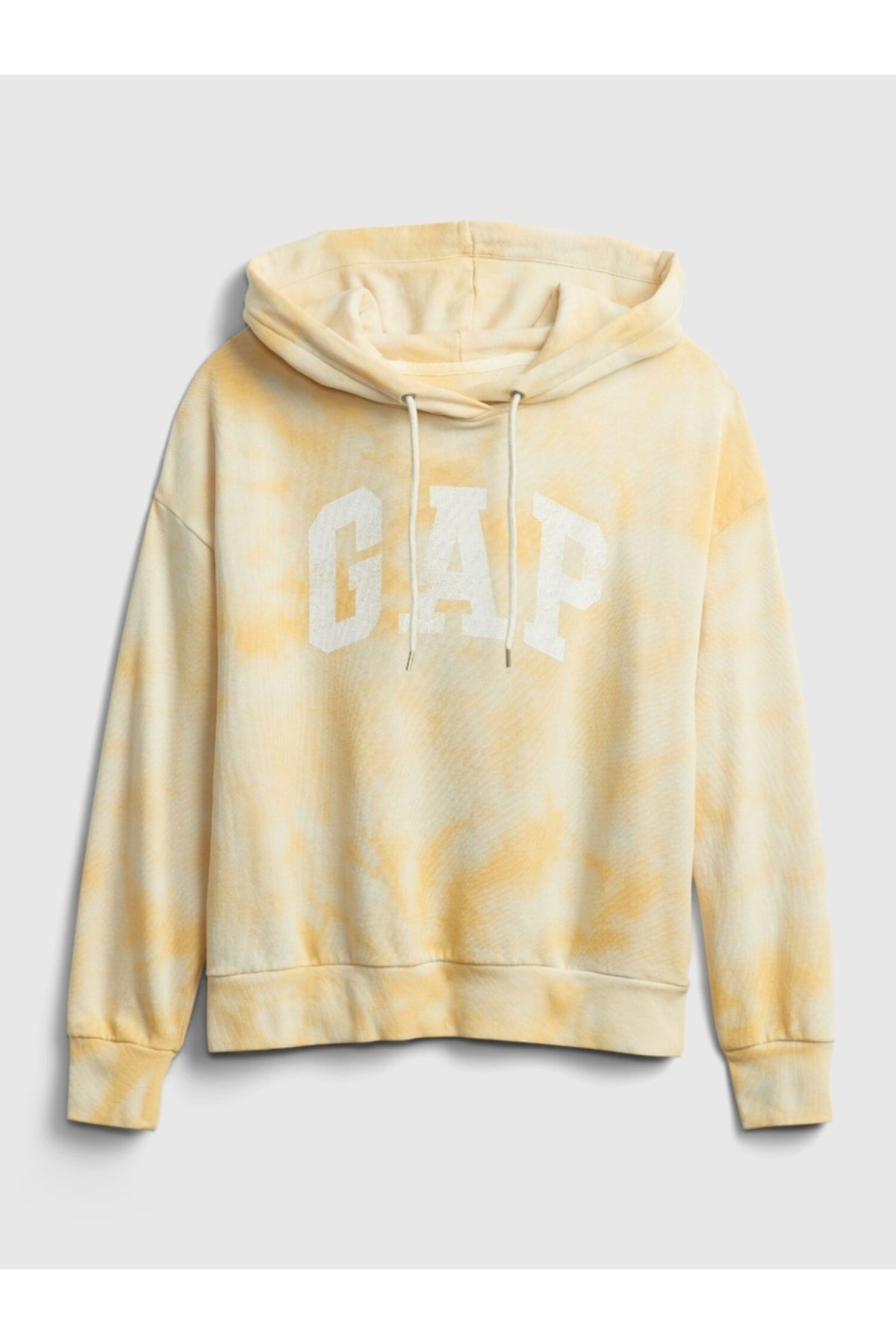 GAP Kadın Sarı Logo Kapüşonlu Sweatshirt