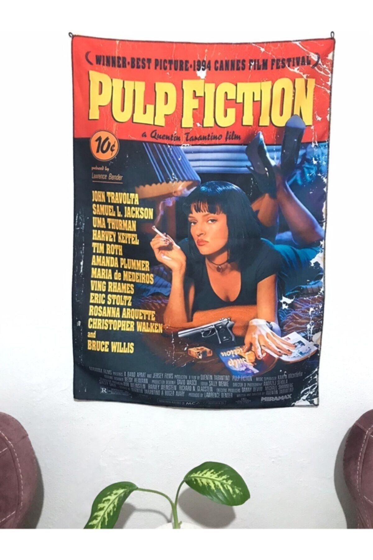 owl bag Pulp Fiction Film Afişi Desenli Tasarım Duvar Halısı