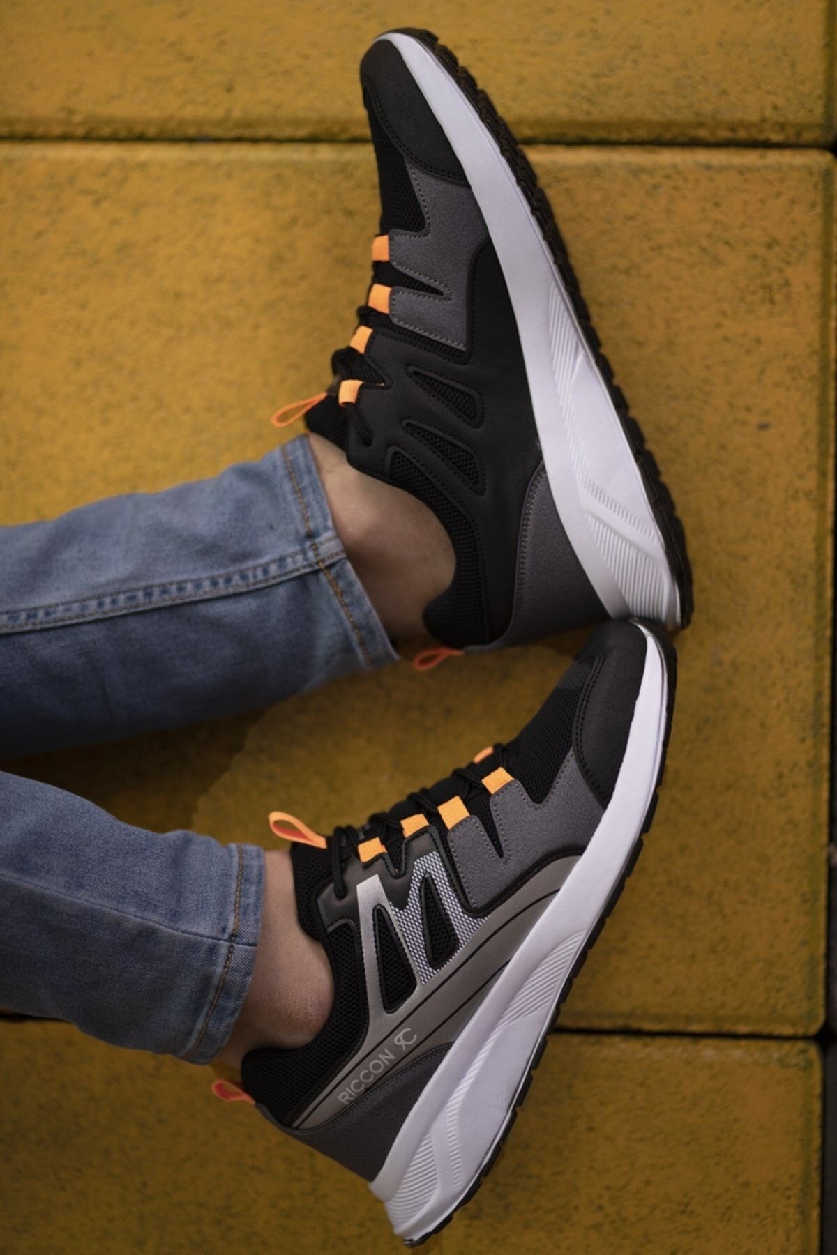 Riccon Siyah Füme Oranj Unisex Sneaker 0012705