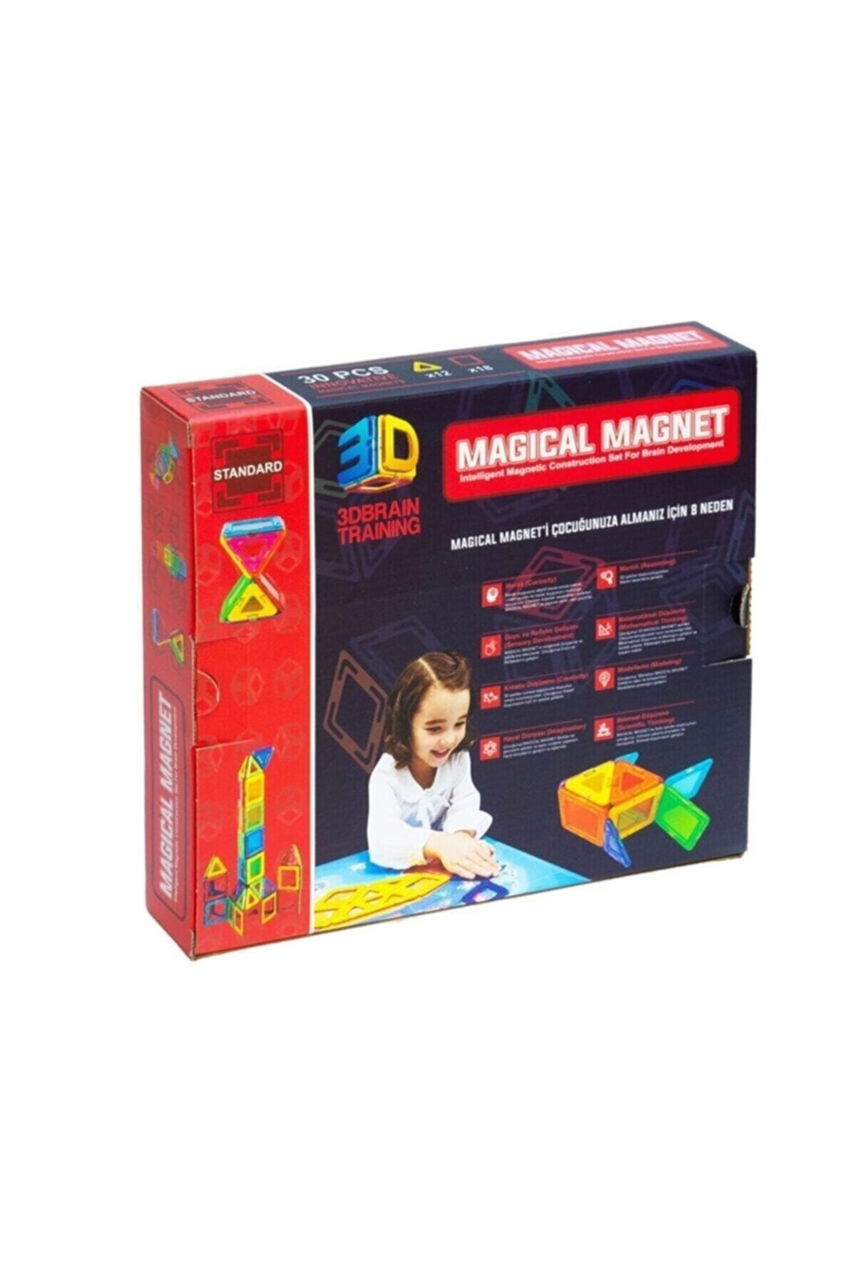 BAŞEL OYUNCAK Magical Magnet , Mıknatıslı, Manyetik 3 Boyutlu , Yapı Ve Tasarım Lego Eğitim Seti, 30 Parça