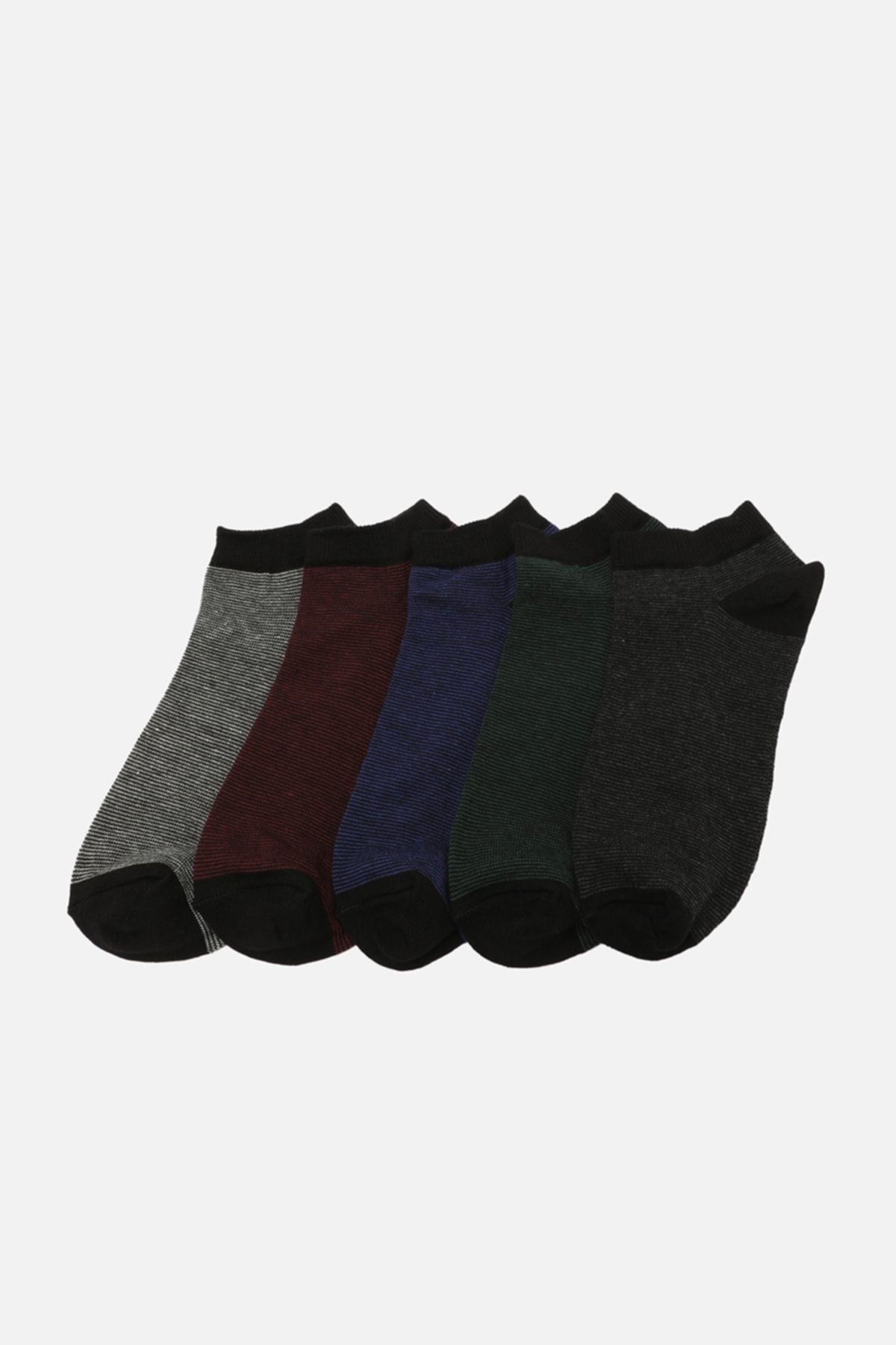 TRENDYOL MAN Çok Renkli  5'li Paket Pamuklu Renk Panelli Patik-Kısa-Bilekte Çorap TMNSS22CO00005