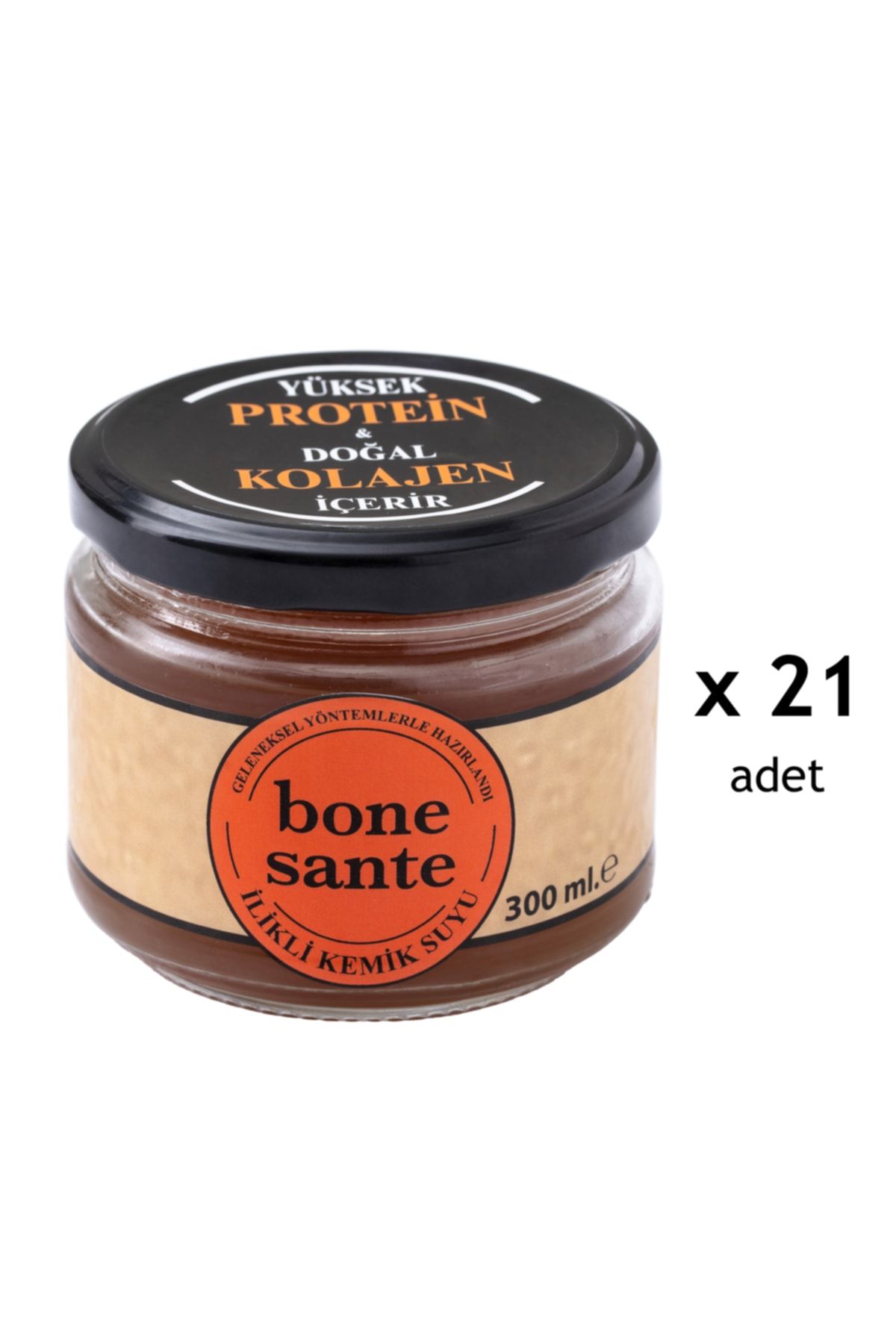 Bone Sante (21 Günlük Kolajen Kürü) (21 Adet X 300 ml İlikli Kemik Suyu)