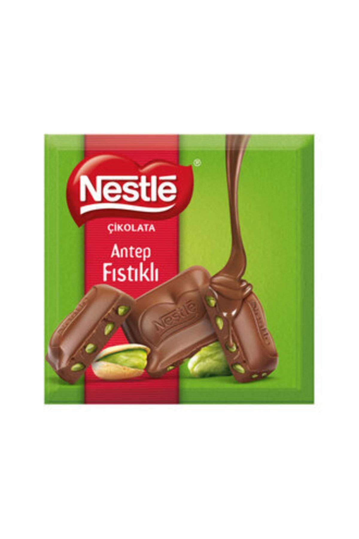 Nestle Antep Fıstıklı Sütlü Kare Çikolata 60 G * 10 Adet