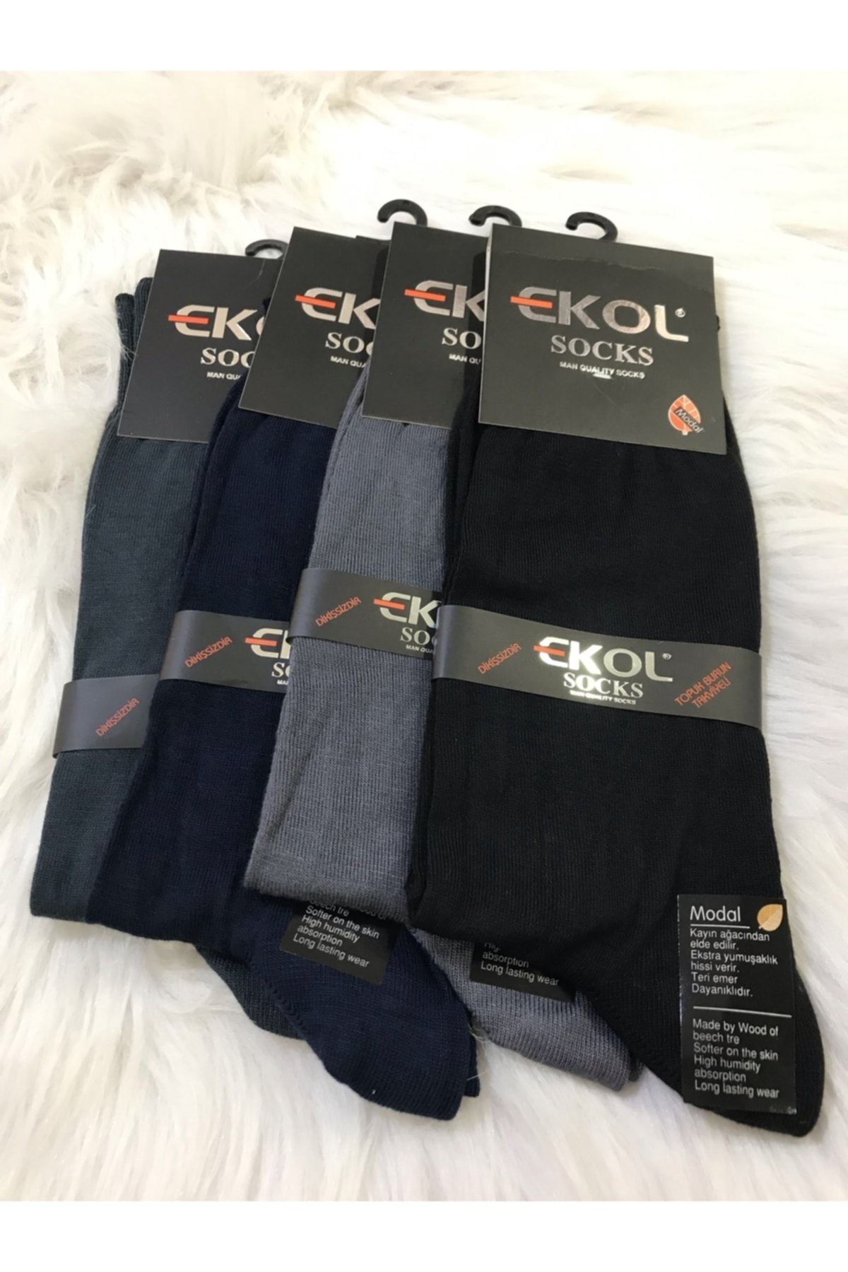 EKOL SOCK'S Erkek 4 ‘lü Pamuklu Yazlık Çorap