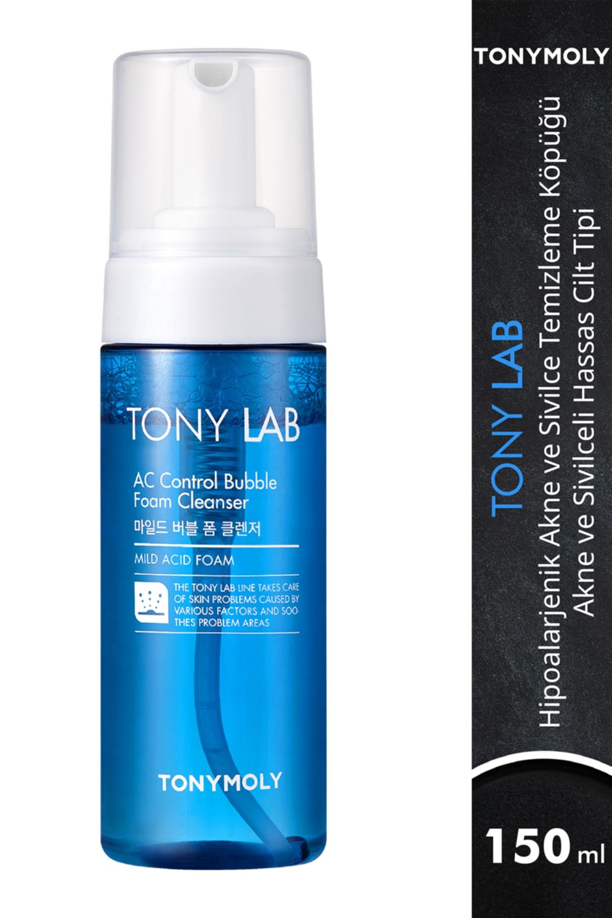 TONYMOLY Yüz Temizleme Köpüğü Tony Lab Akne Ve Sivilce Karşıtı Düşük Ph 5.5 Cilt Bakımı 150ml