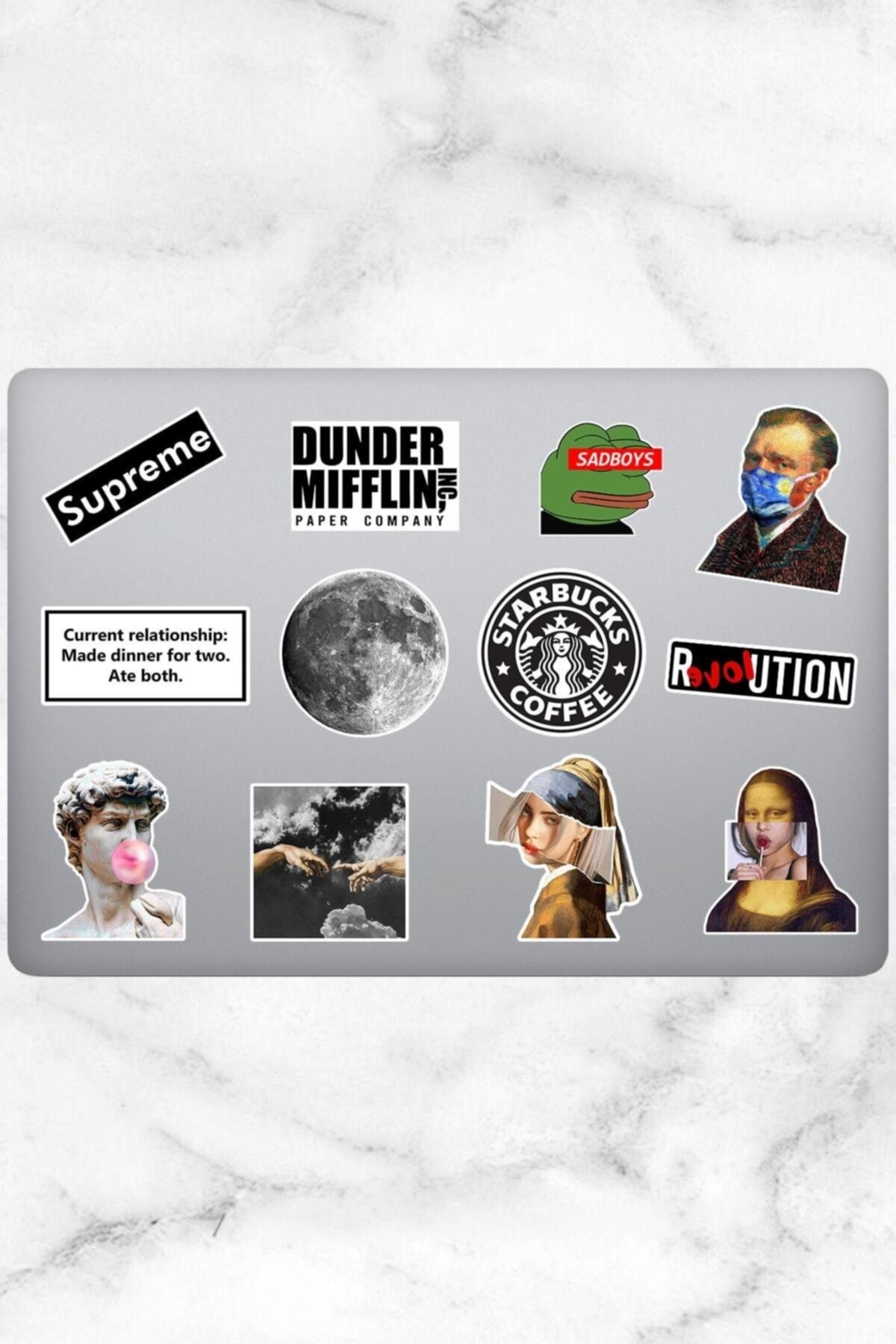 Fec Reklam Aesthetic Temalı Laptop Sticker (12 Adet)