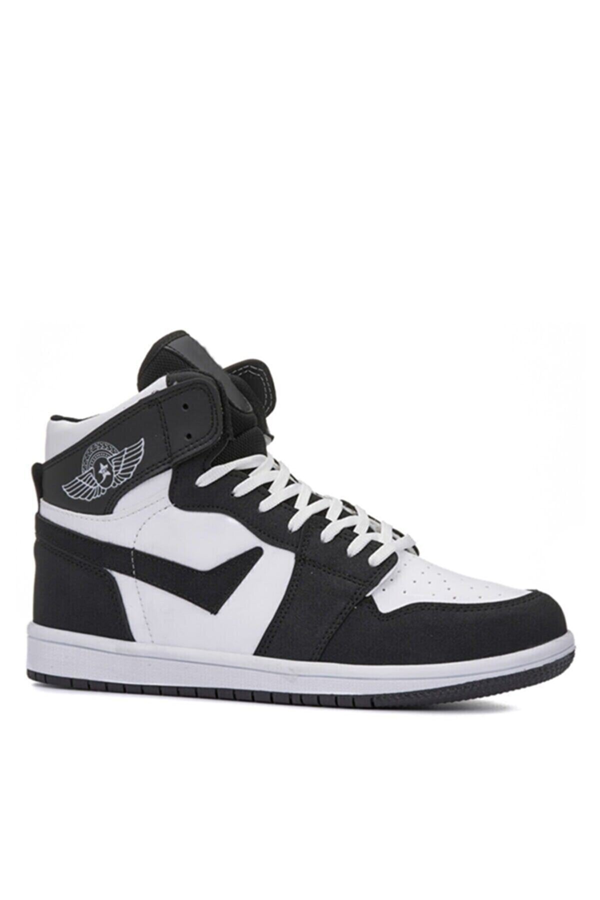 yemenioutlet Unisex Boğazlı Spor Ayakkabı Bilekli Sneaker Air Beyaz-siyah Çizgili (36-44) Numara Uzun Boğazlı