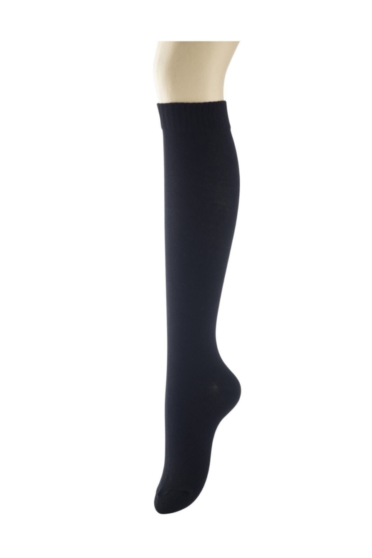Moyra Socks Kadın Siyah Düz Dizaltı Çorabı