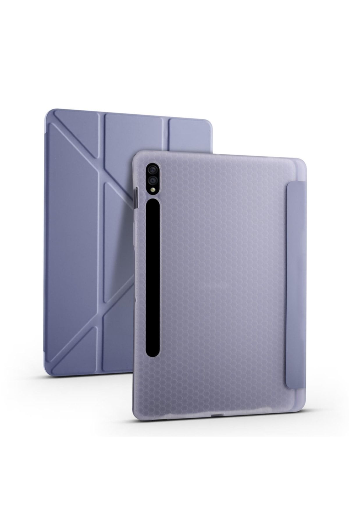 AktarMobile Galaxy Tab S8 Plus 12.4" Uyumlu Kılıf Kalem Bölmeli Premium Smart Standlı Tablet Kılıfı