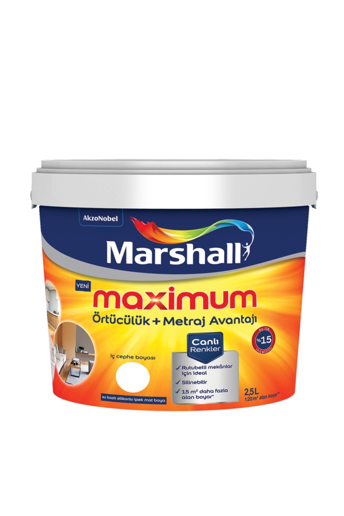 Marshall Maximum Silikonlu Ipek Mat Mahlep 2,5 Lt. (3,5 Kg)