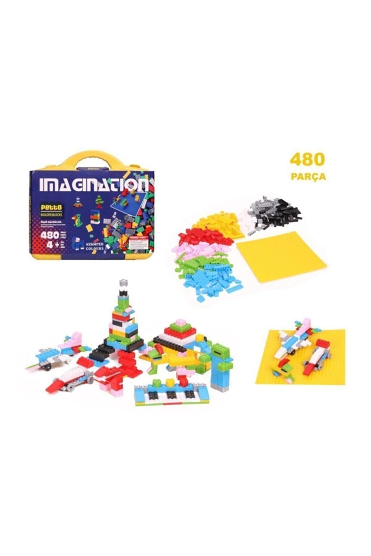 oyuncakgidiyor Petto 480 Parça Çantalı Yapı Blokları Seti Zemin Ve Parçalar Lego Uyumlu